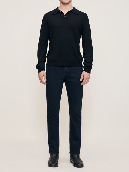 トップス OLDJOE&CO Linen Black Knit polo 11506_RUSSELL_ROMAN_8876_KNITP