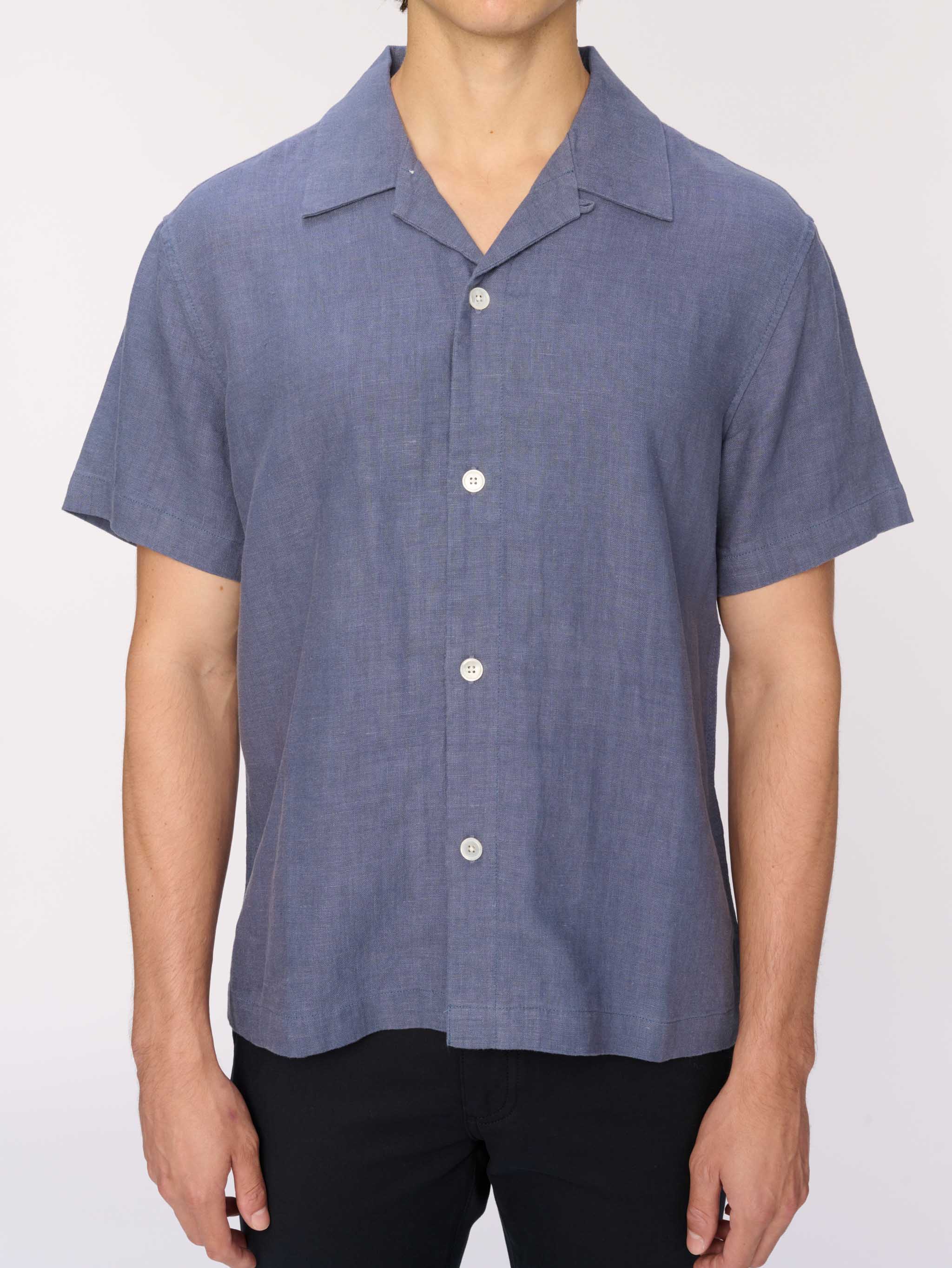 Hugh Shirt | Slate Blue Linen