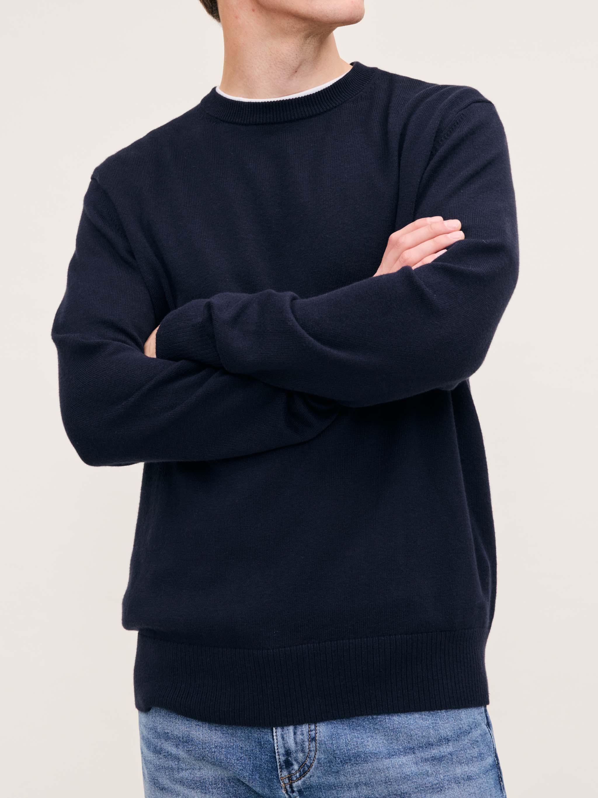 Men's Navy Blue Crewneck Sweater