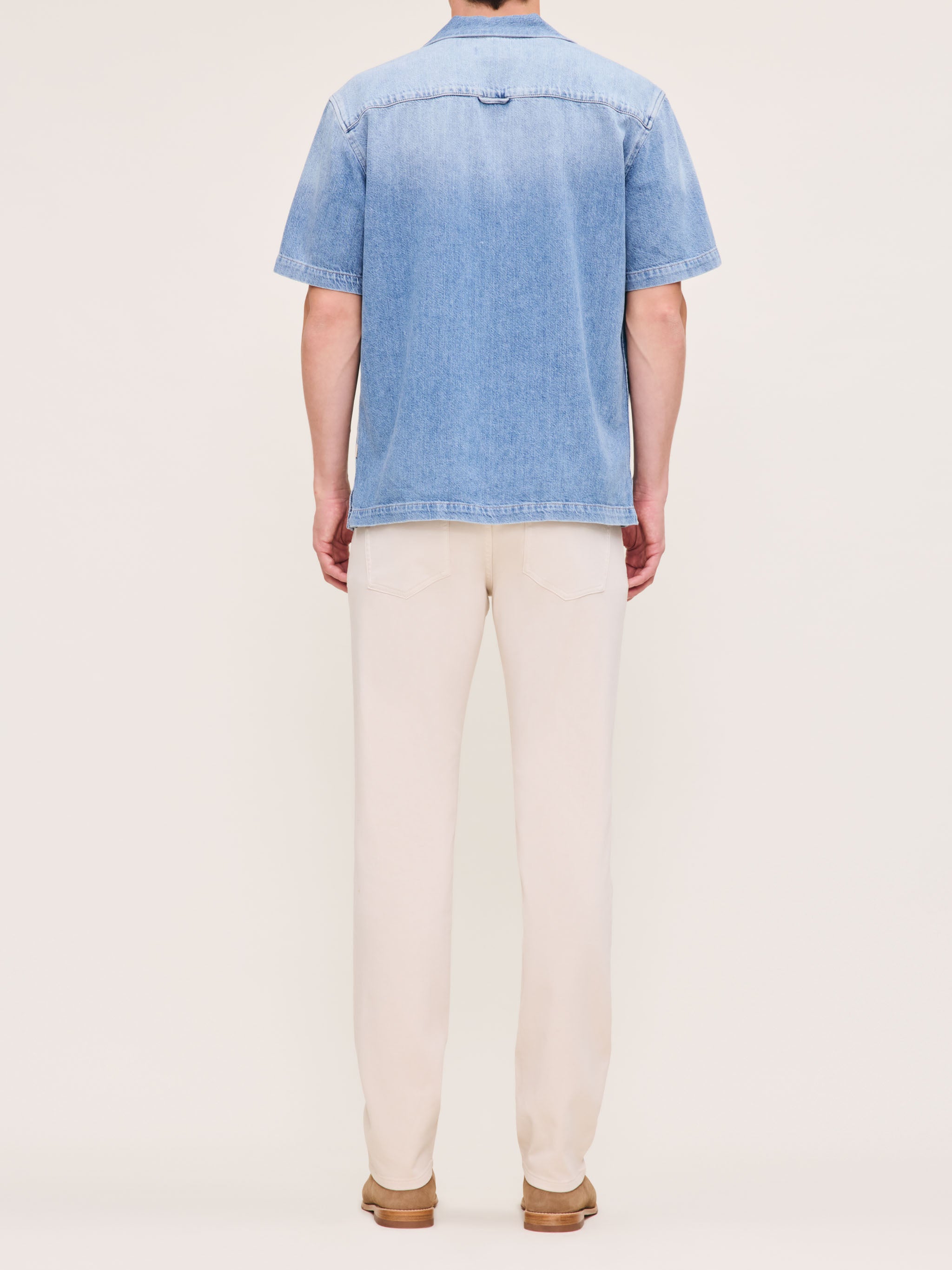 Men's Slim Cream Knit Denim Jeans