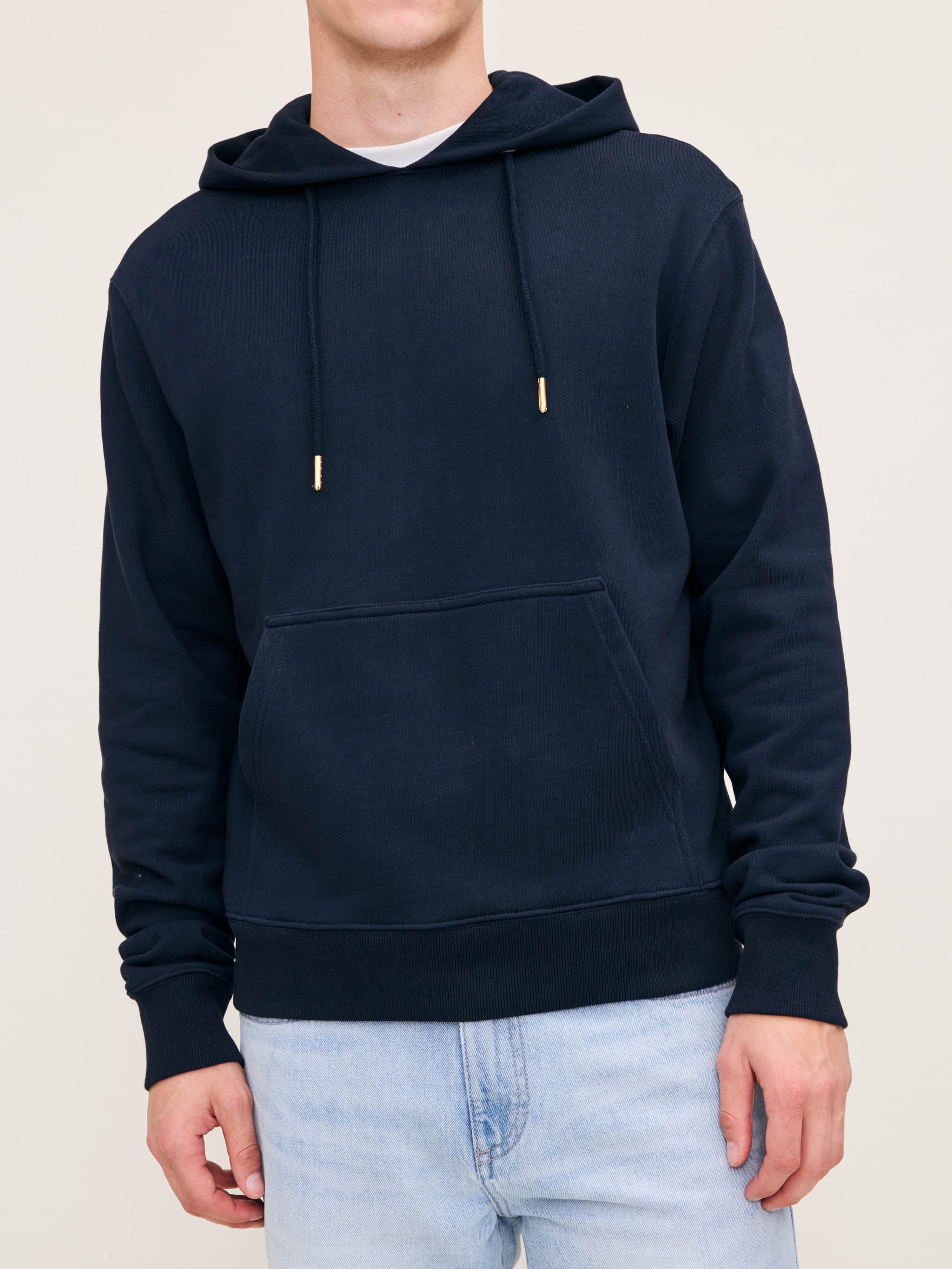 Men's Navy Blue Cotton Hoodie