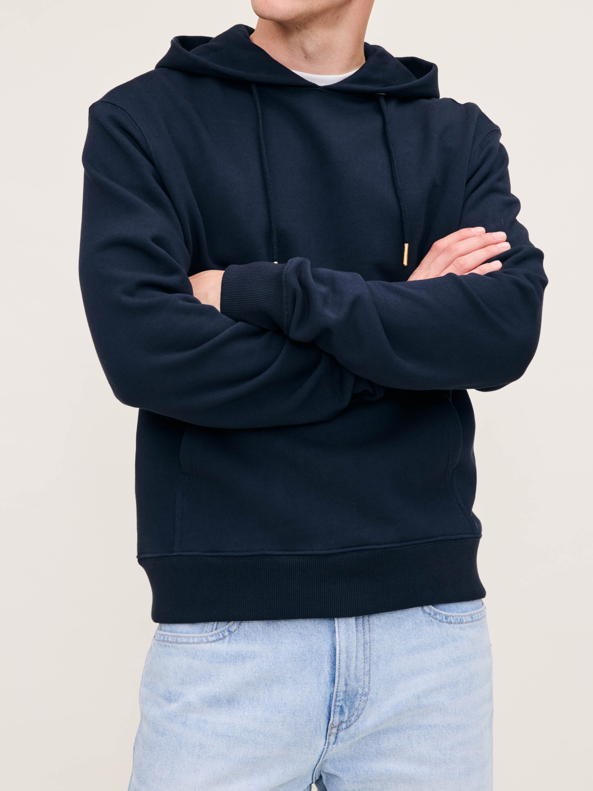 Men's Navy Blue Cotton Hoodie