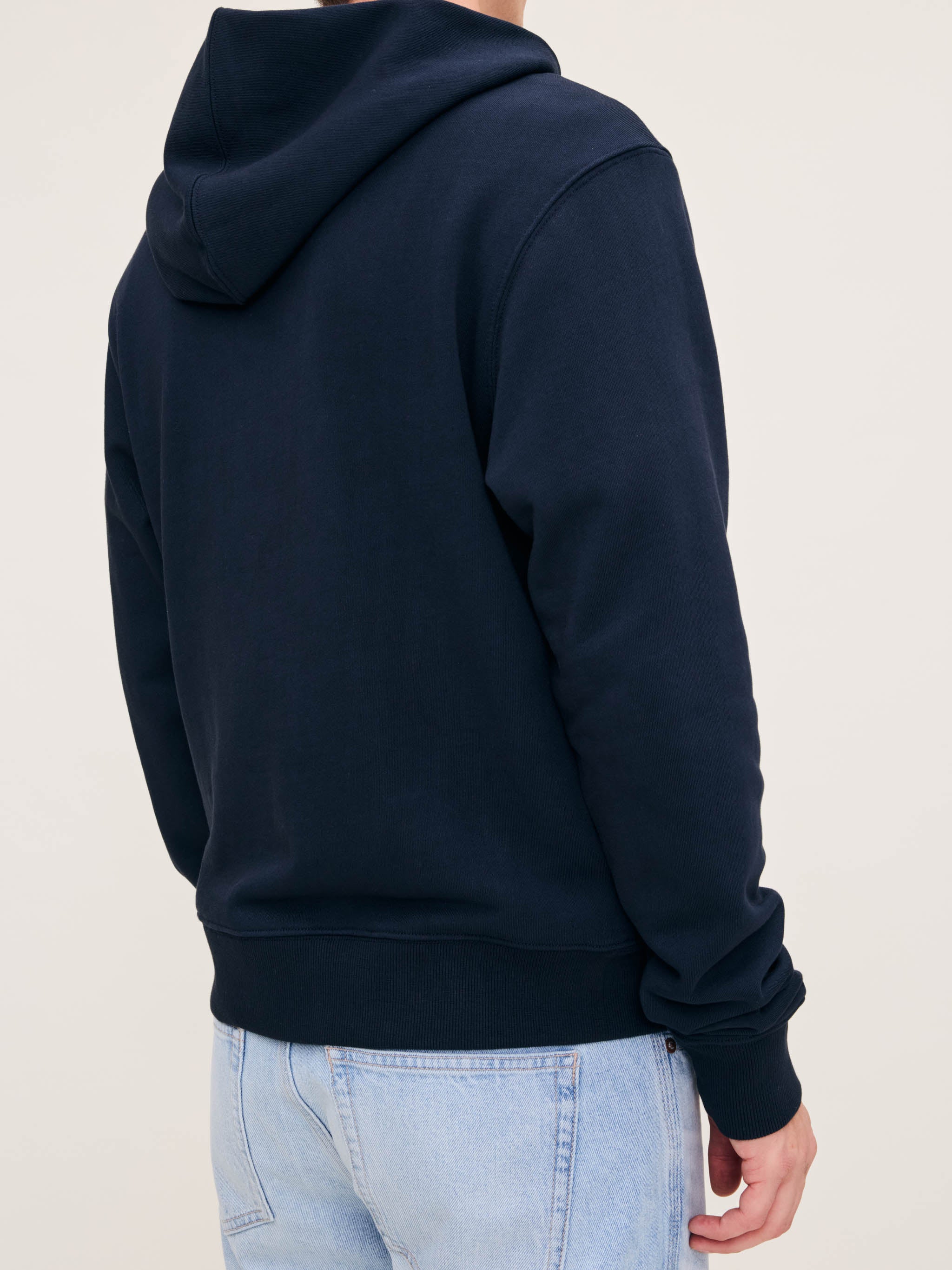 Men's Navy Blue Cotton Hoodie