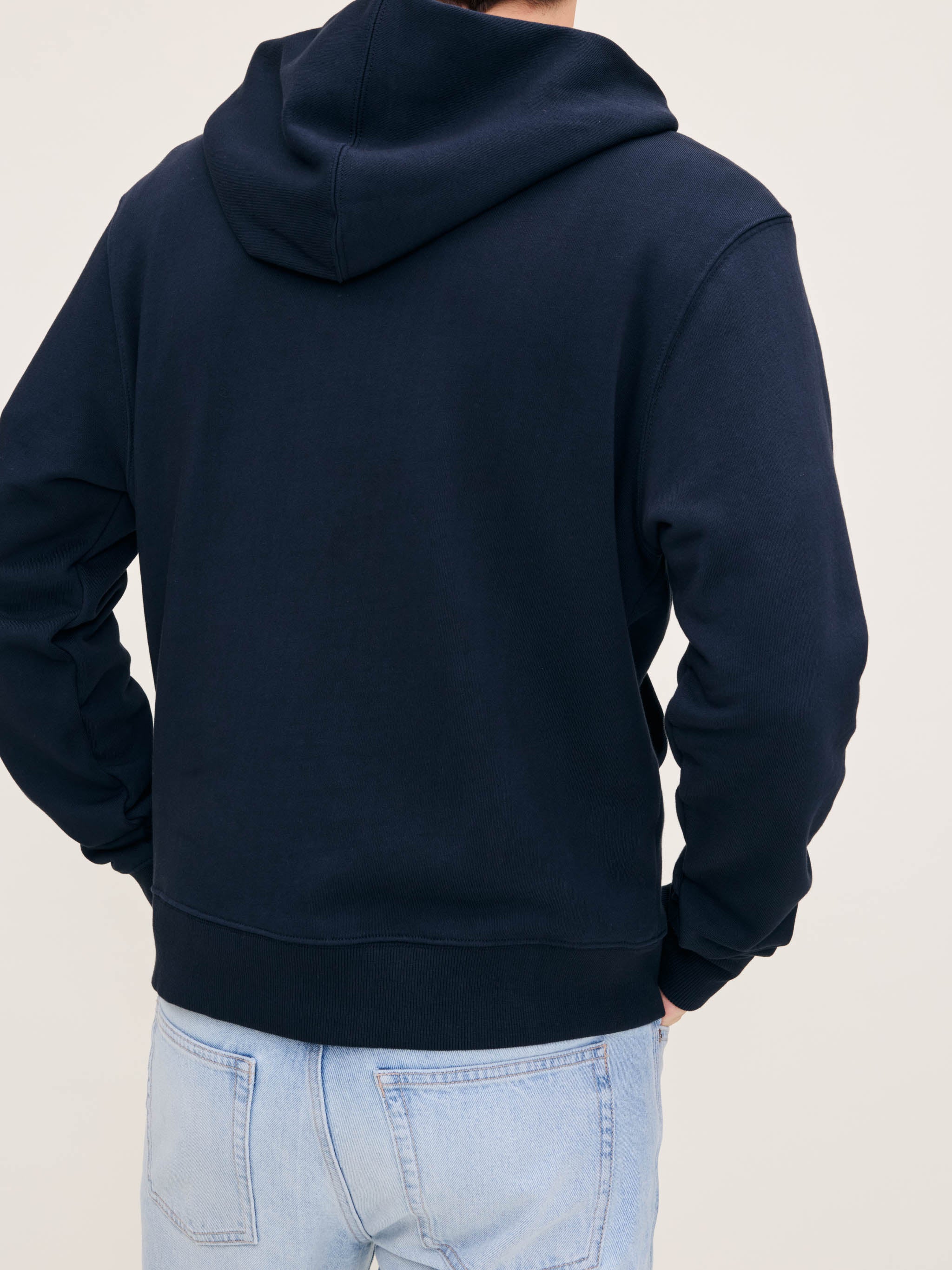 Men's Navy Blue Cotton Hoodie