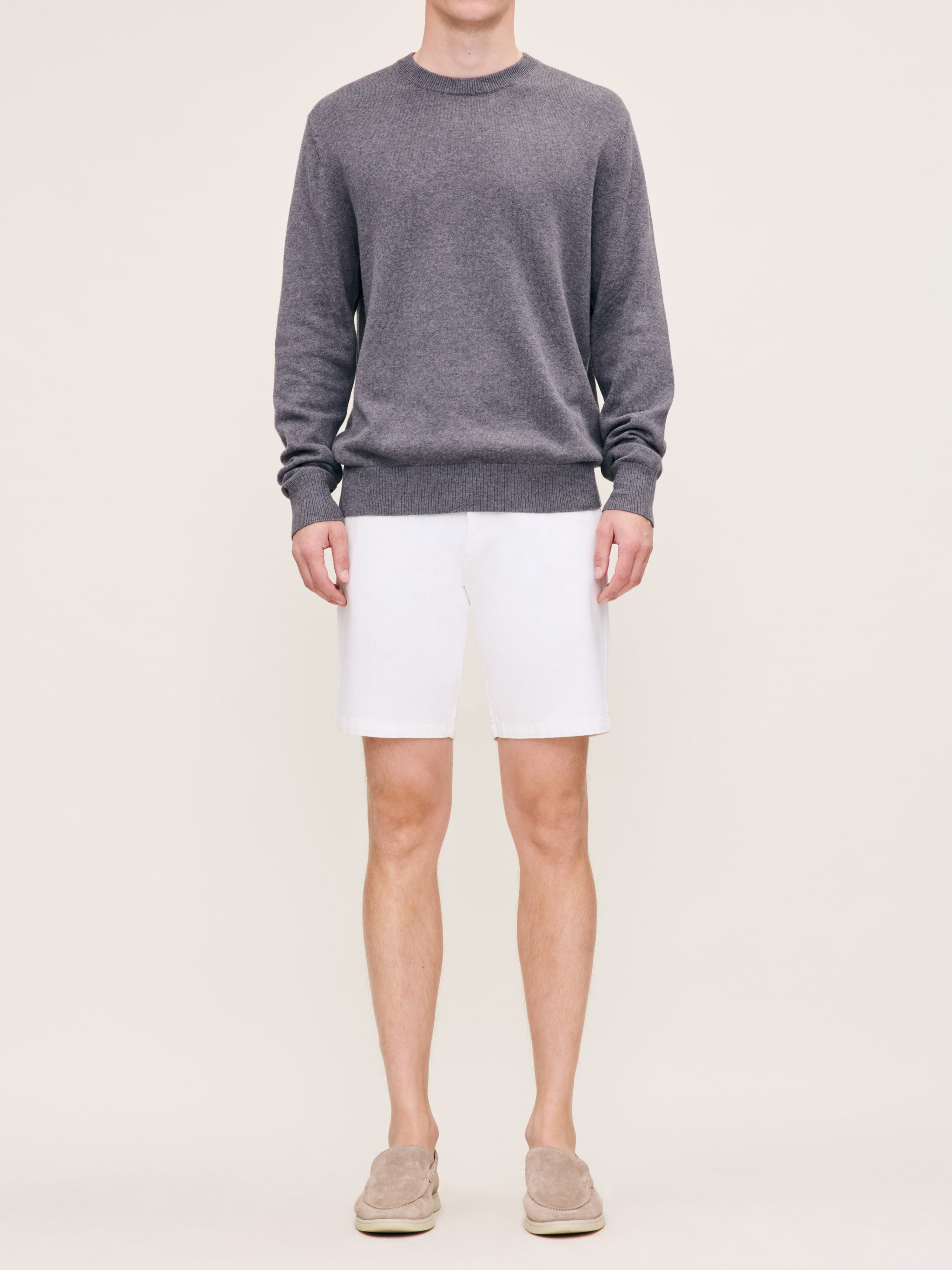 Men's White Twill Shorts