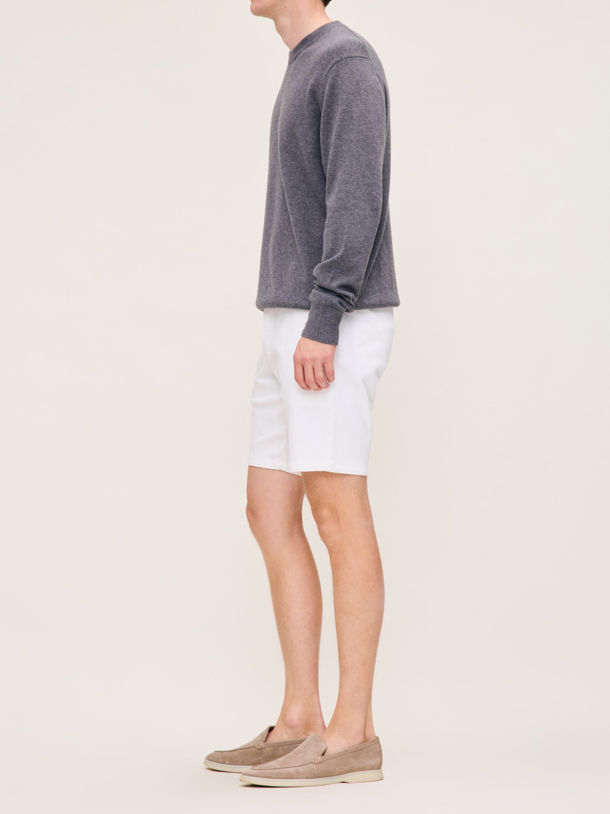 Men's White Twill Shorts