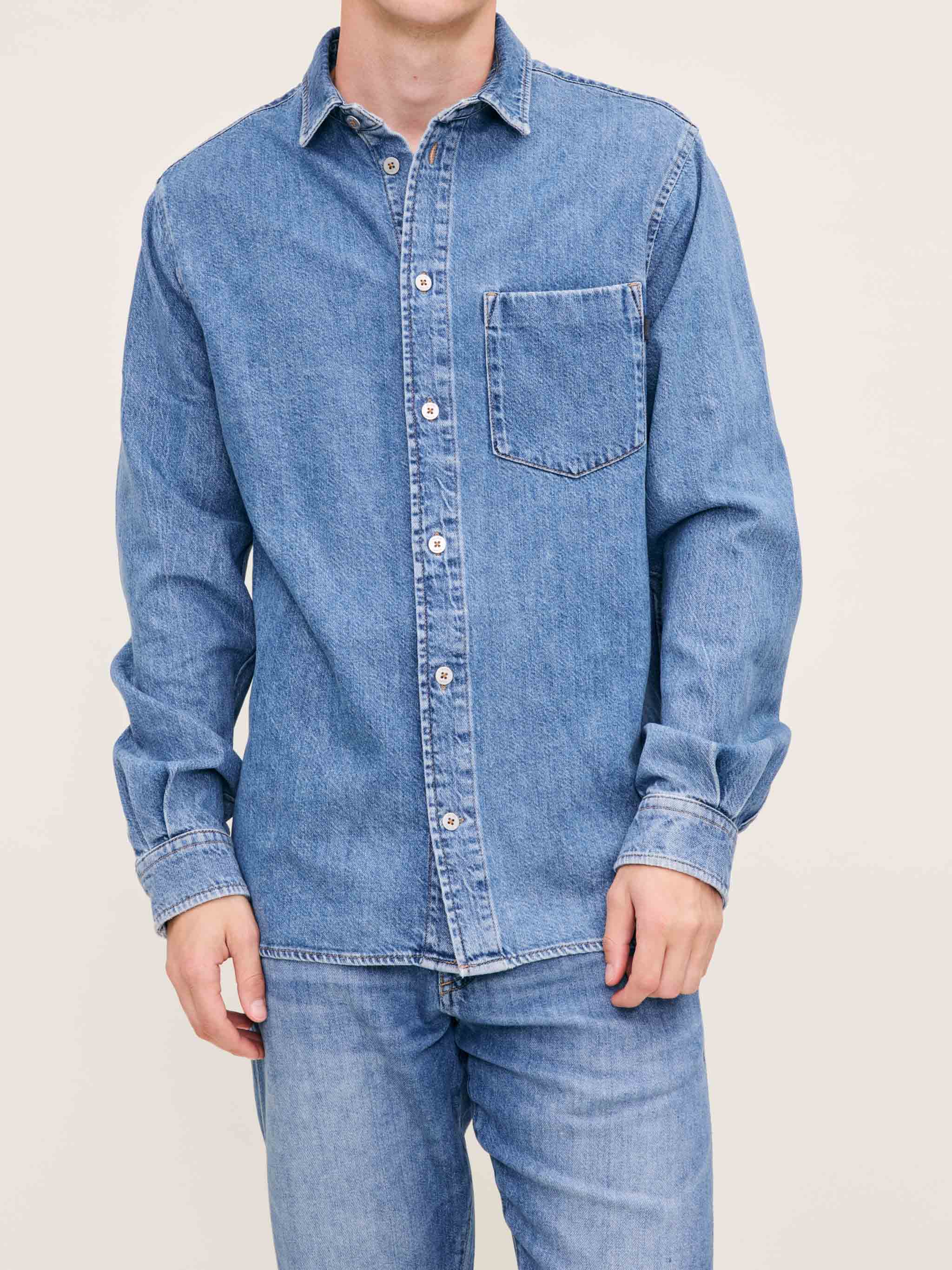 Men's Blue Denim Shirt Jacket