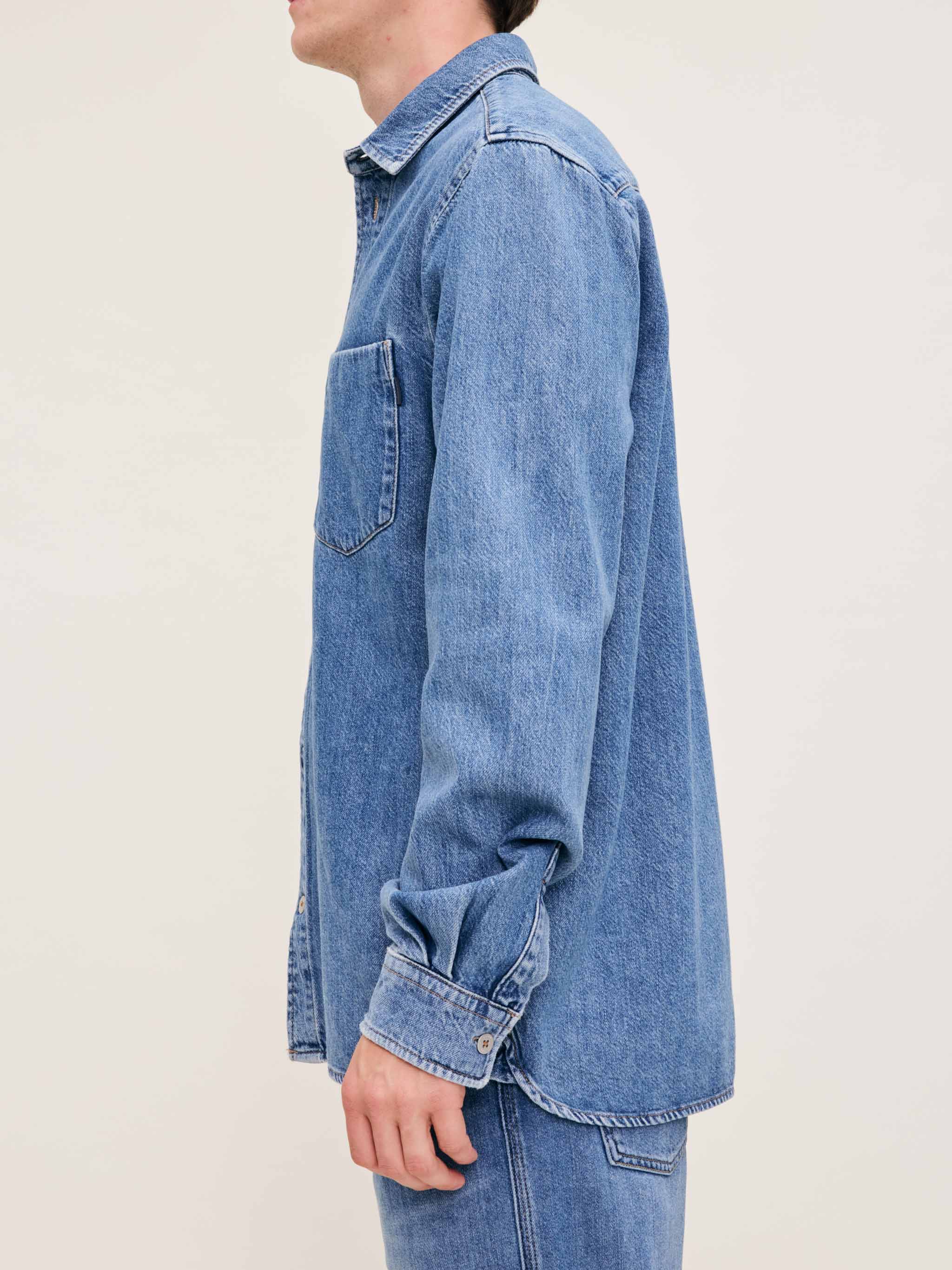 Men's Blue Denim Shirt Jacket
