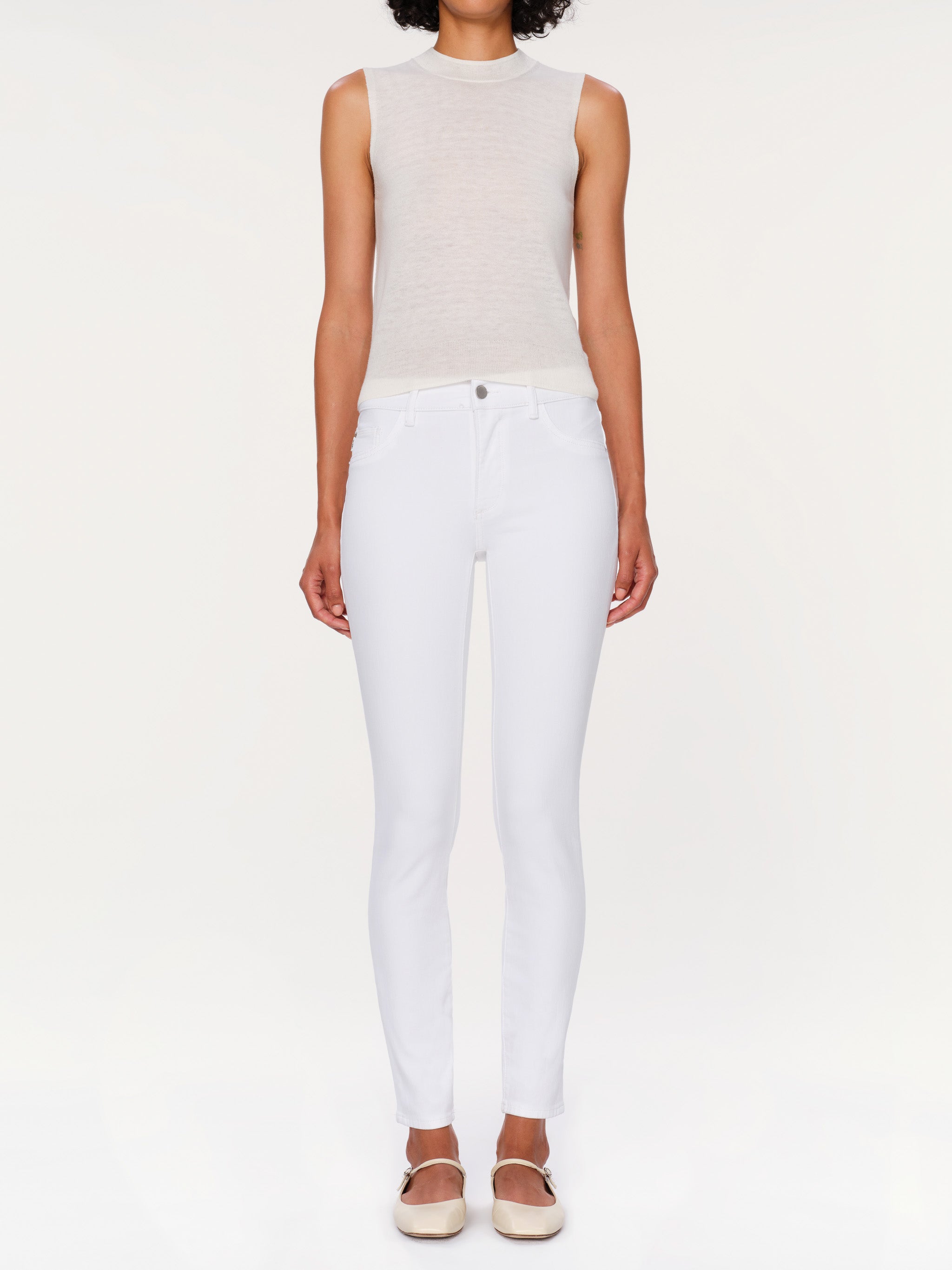 women's skinny white jean