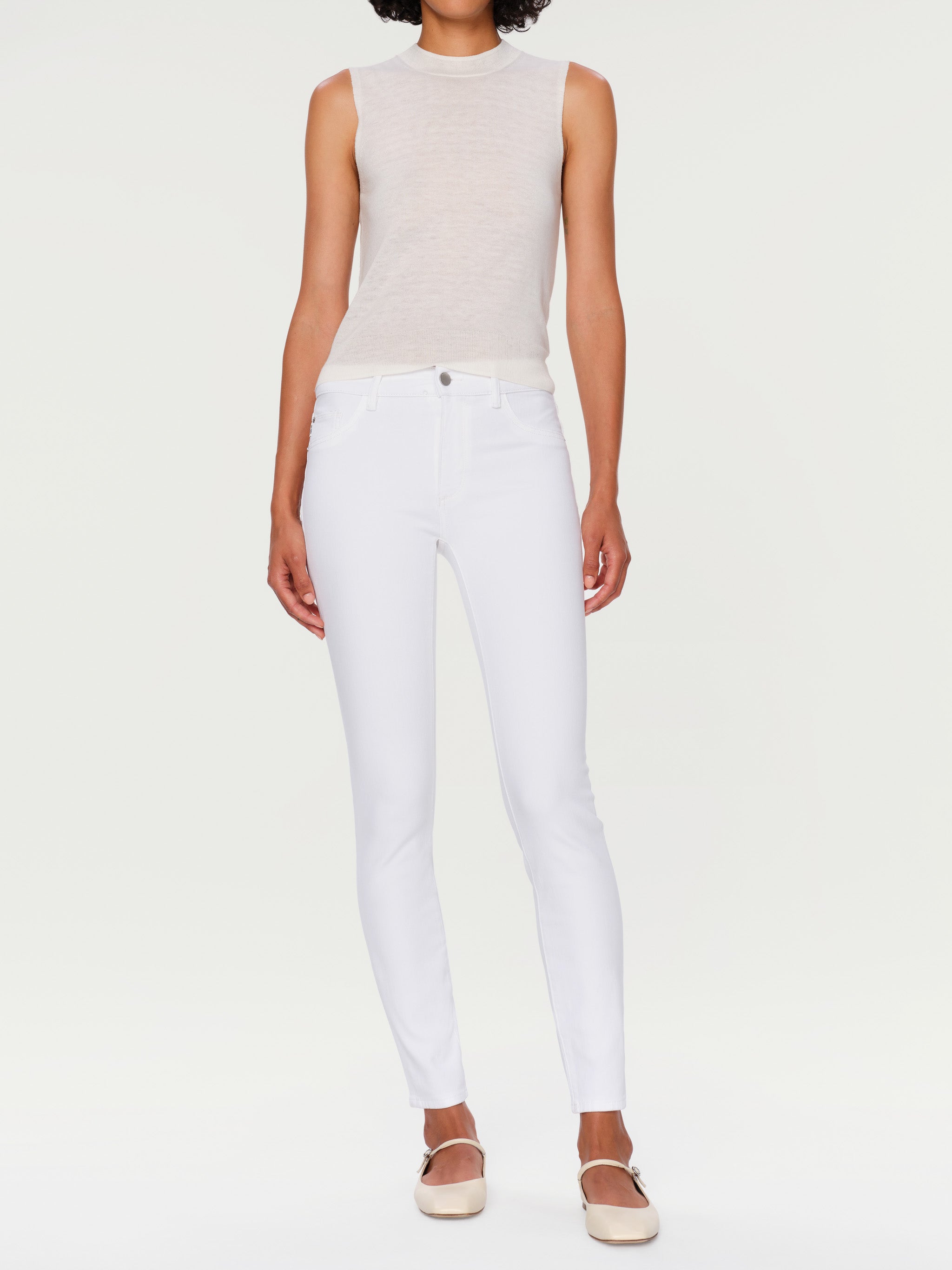 women's skinny white jean