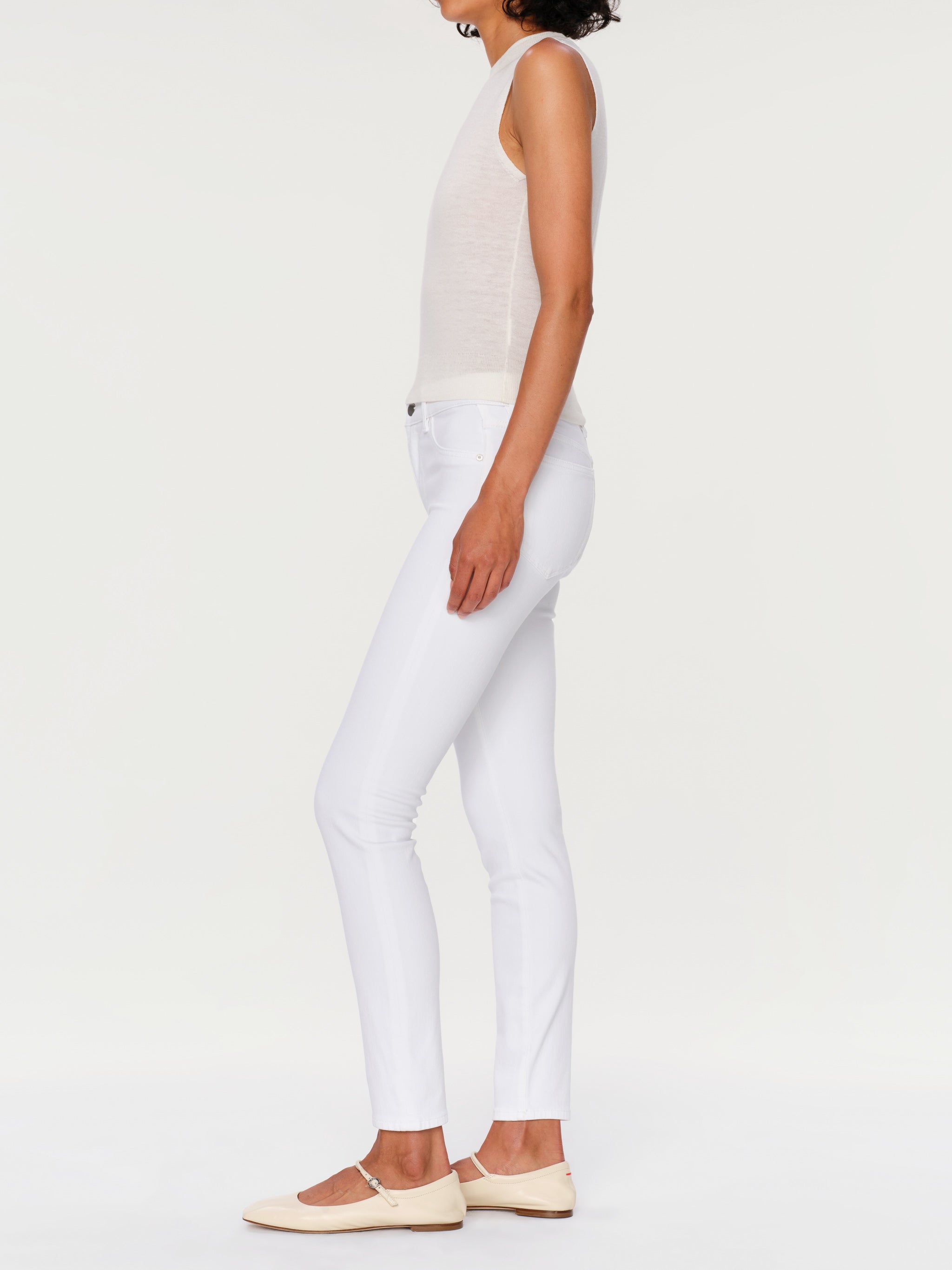 women's skinny white jean