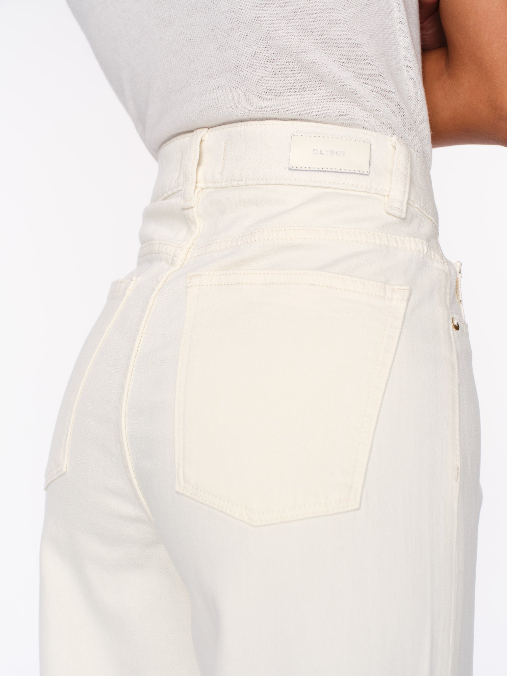 women's wide leg white jean