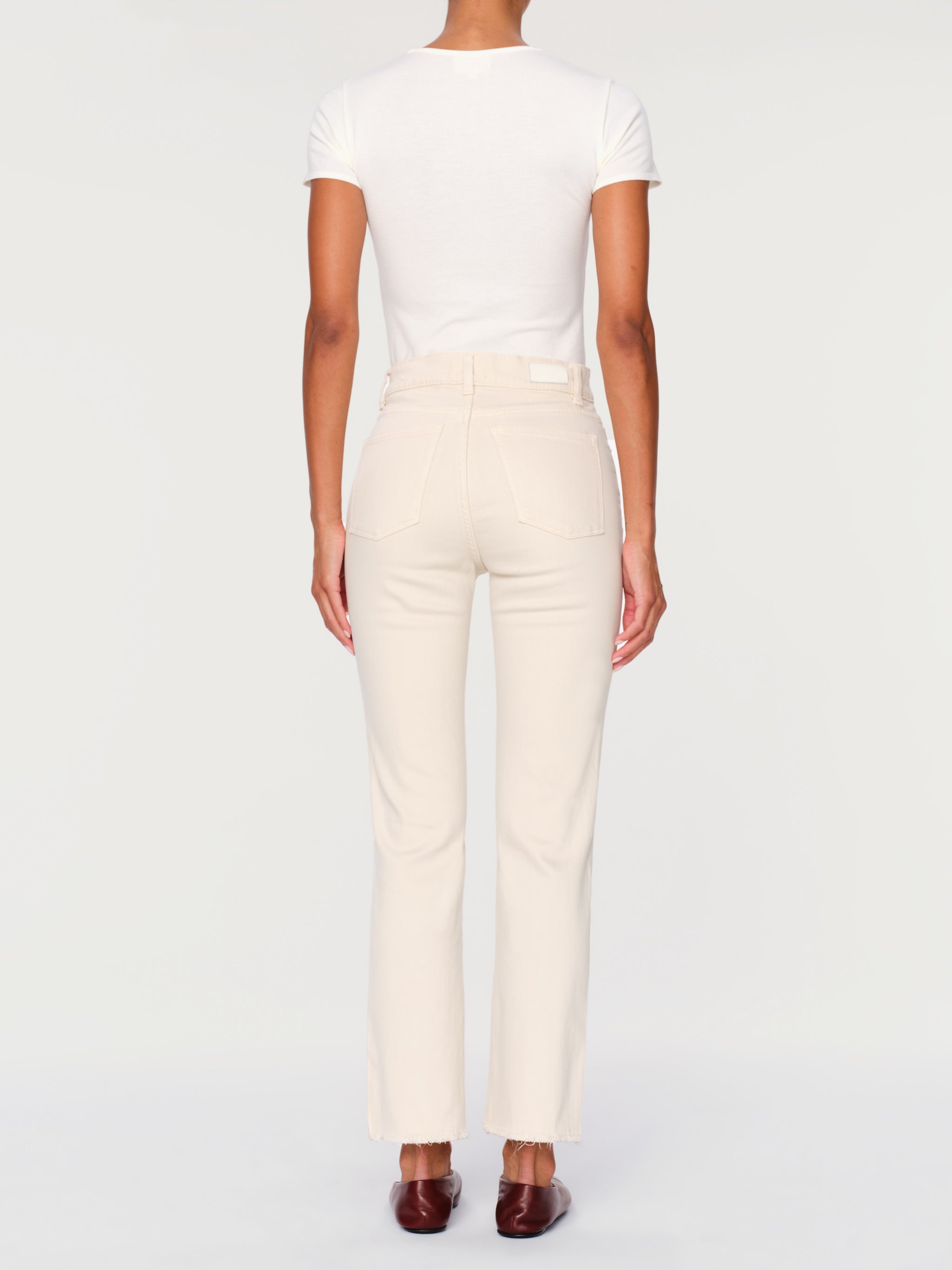 women's straight white jean