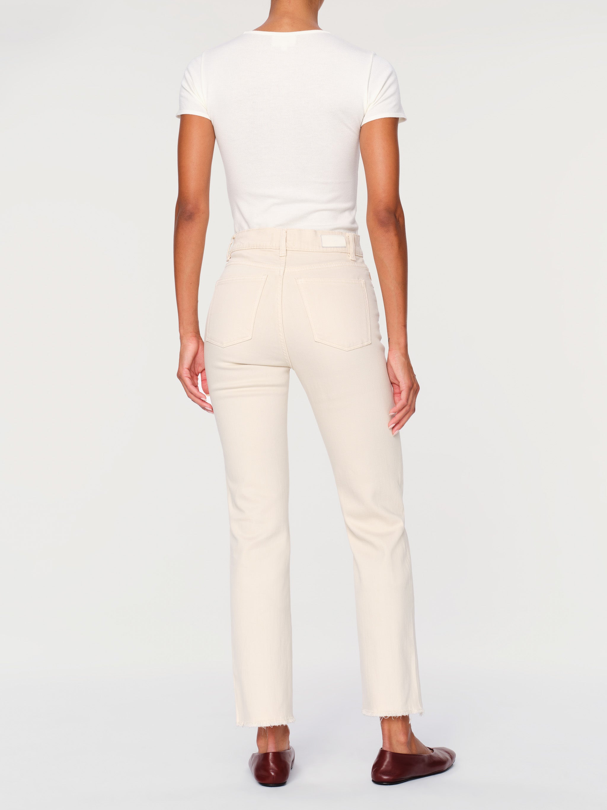 women's straight white jean