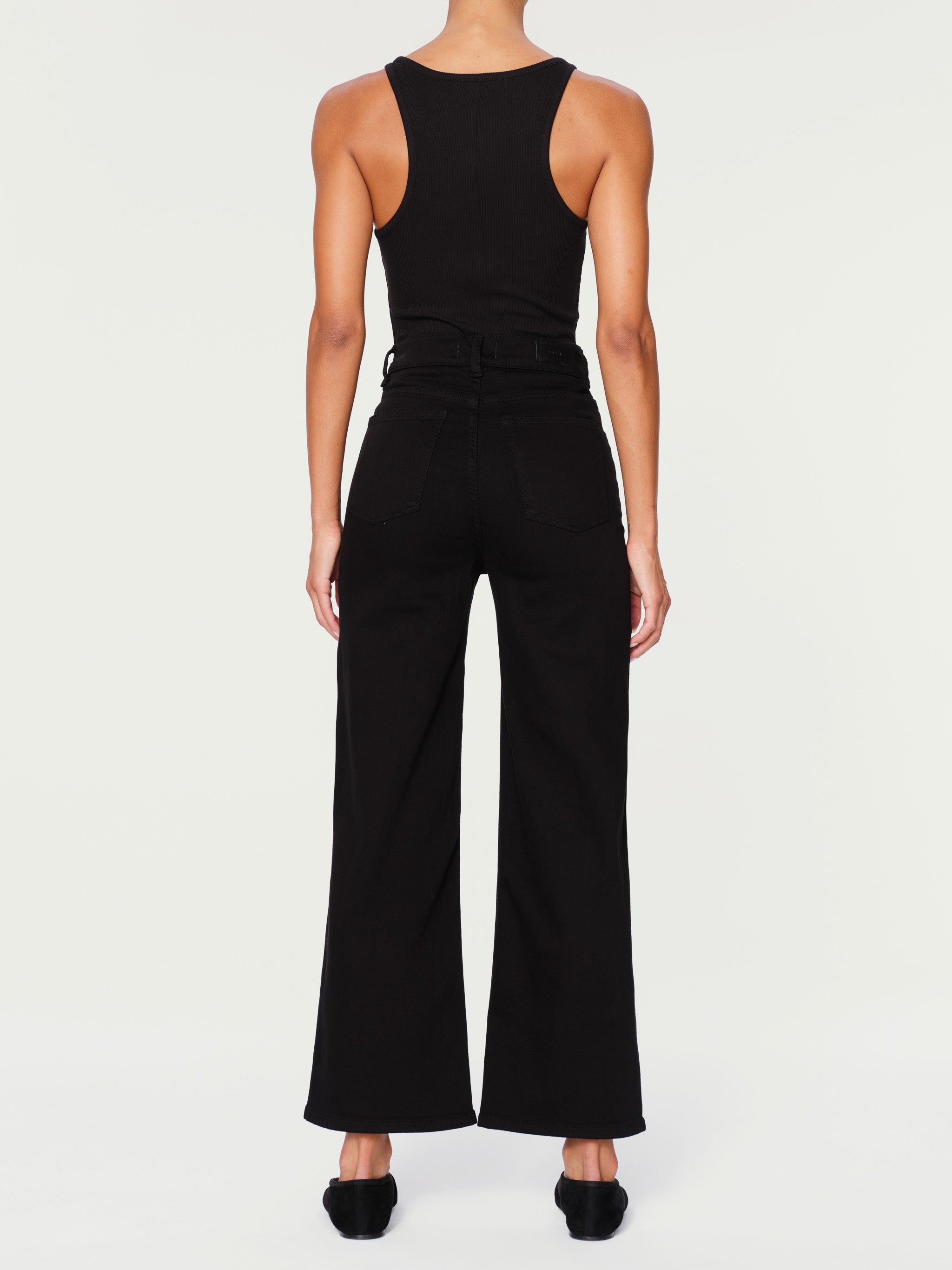 women's wide leg black jean
