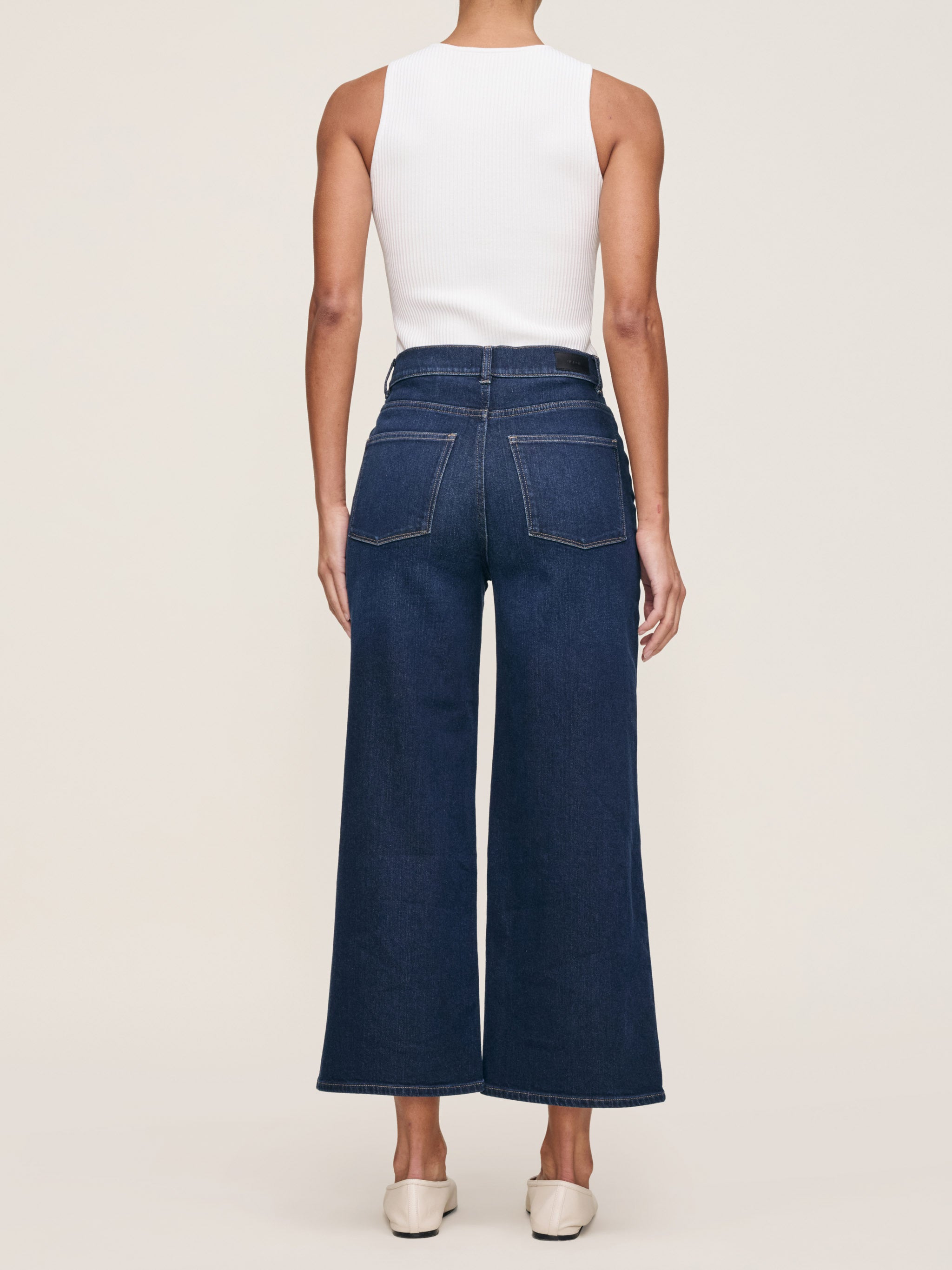women's wide leg blue jean