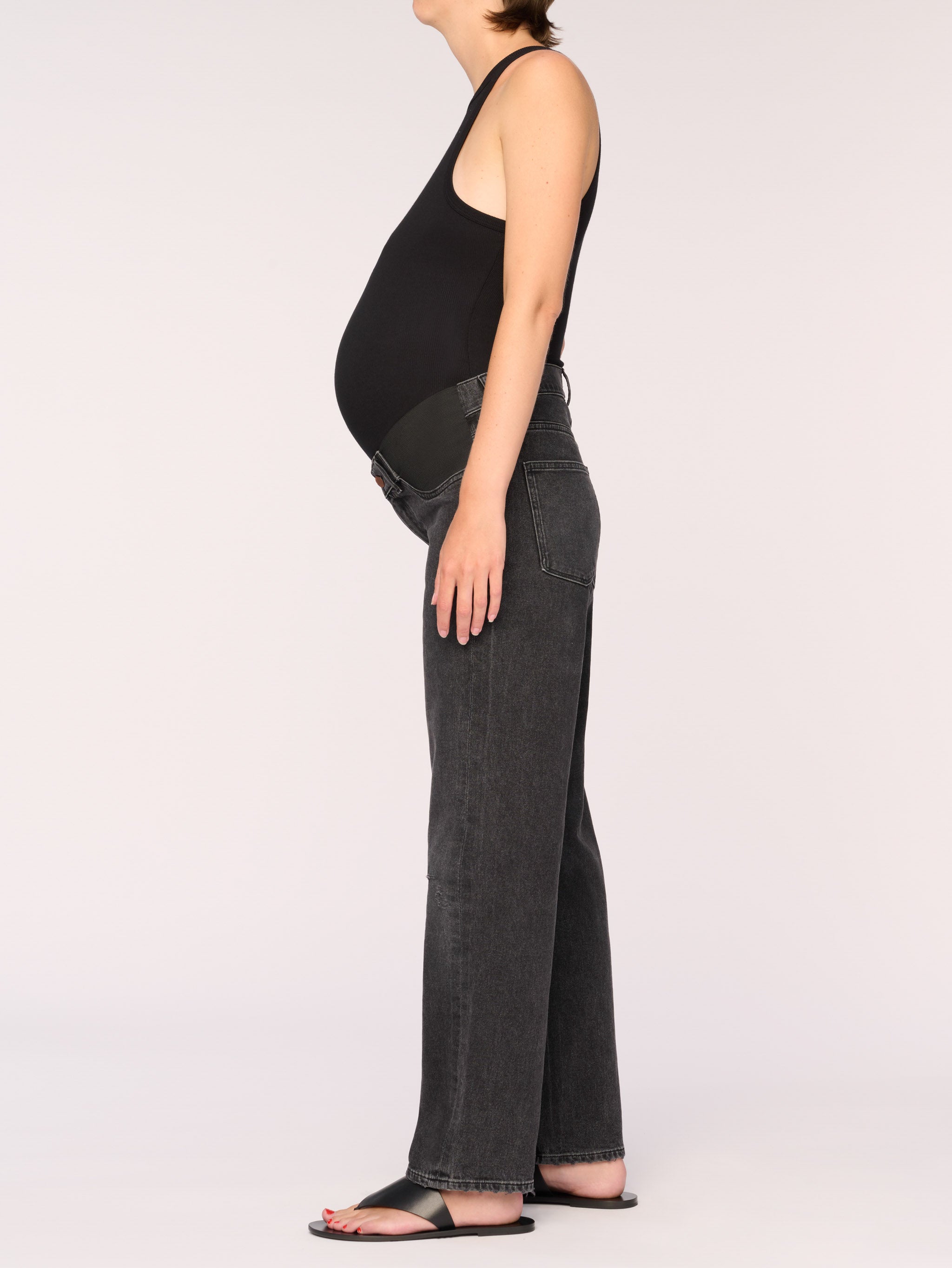women's maternity straight black jeans