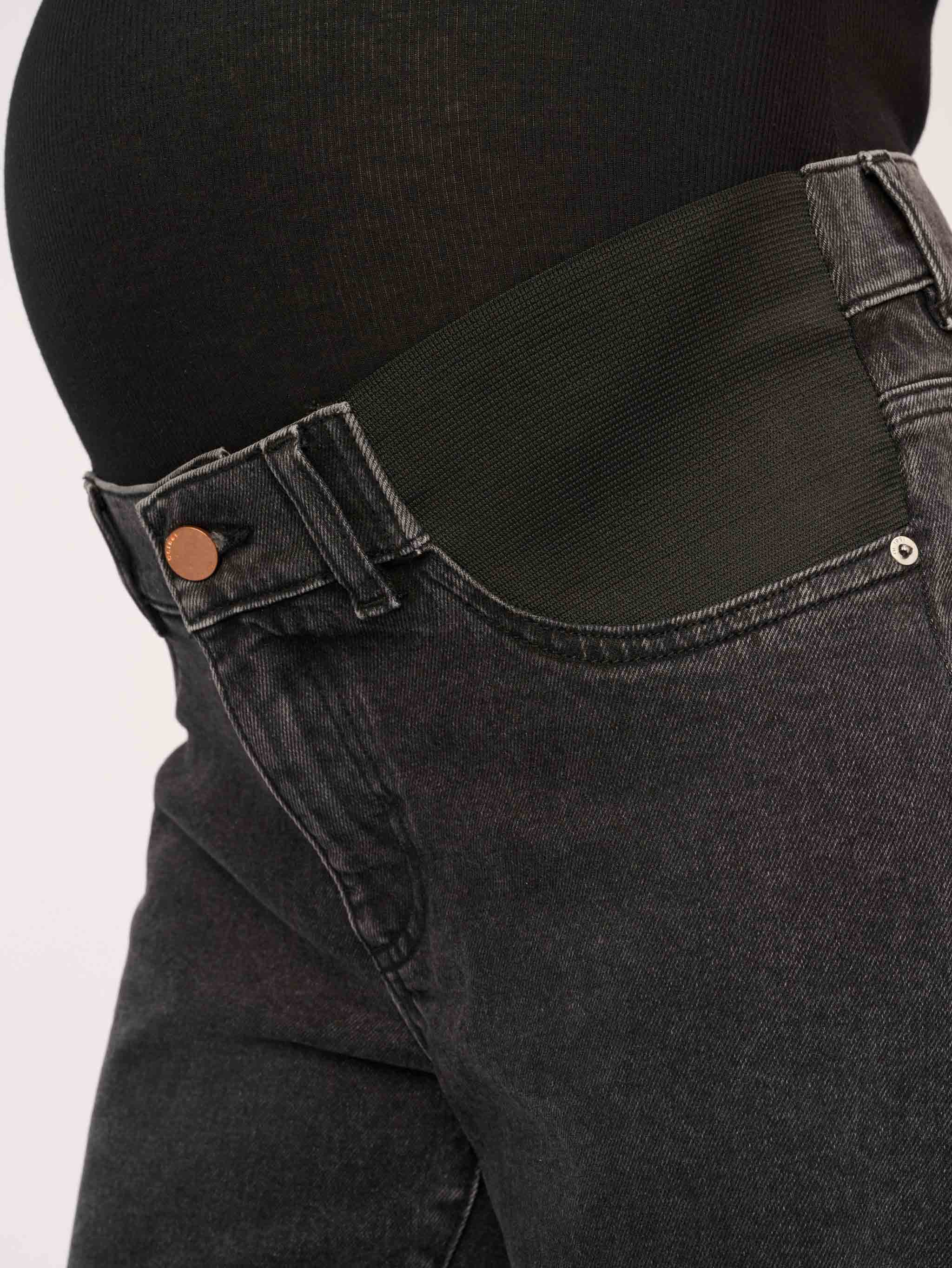 women's maternity straight black jeans