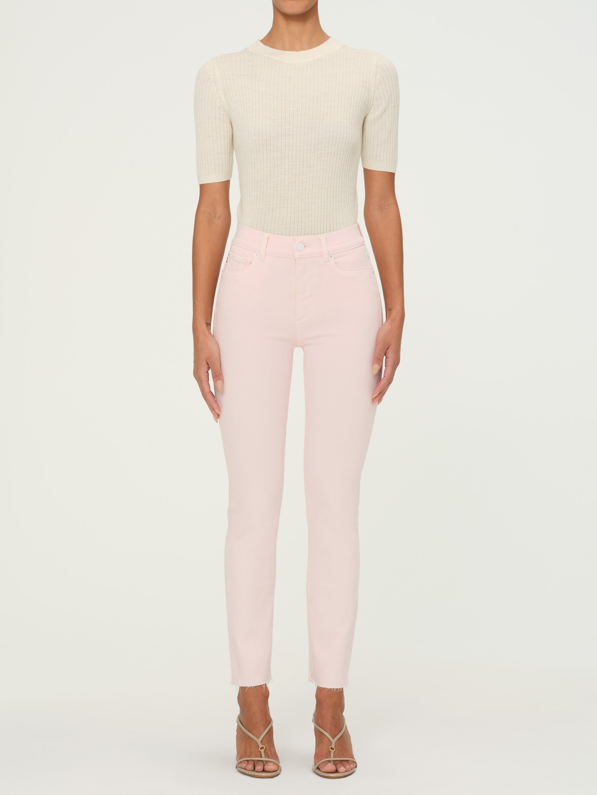 women's straight pink jean