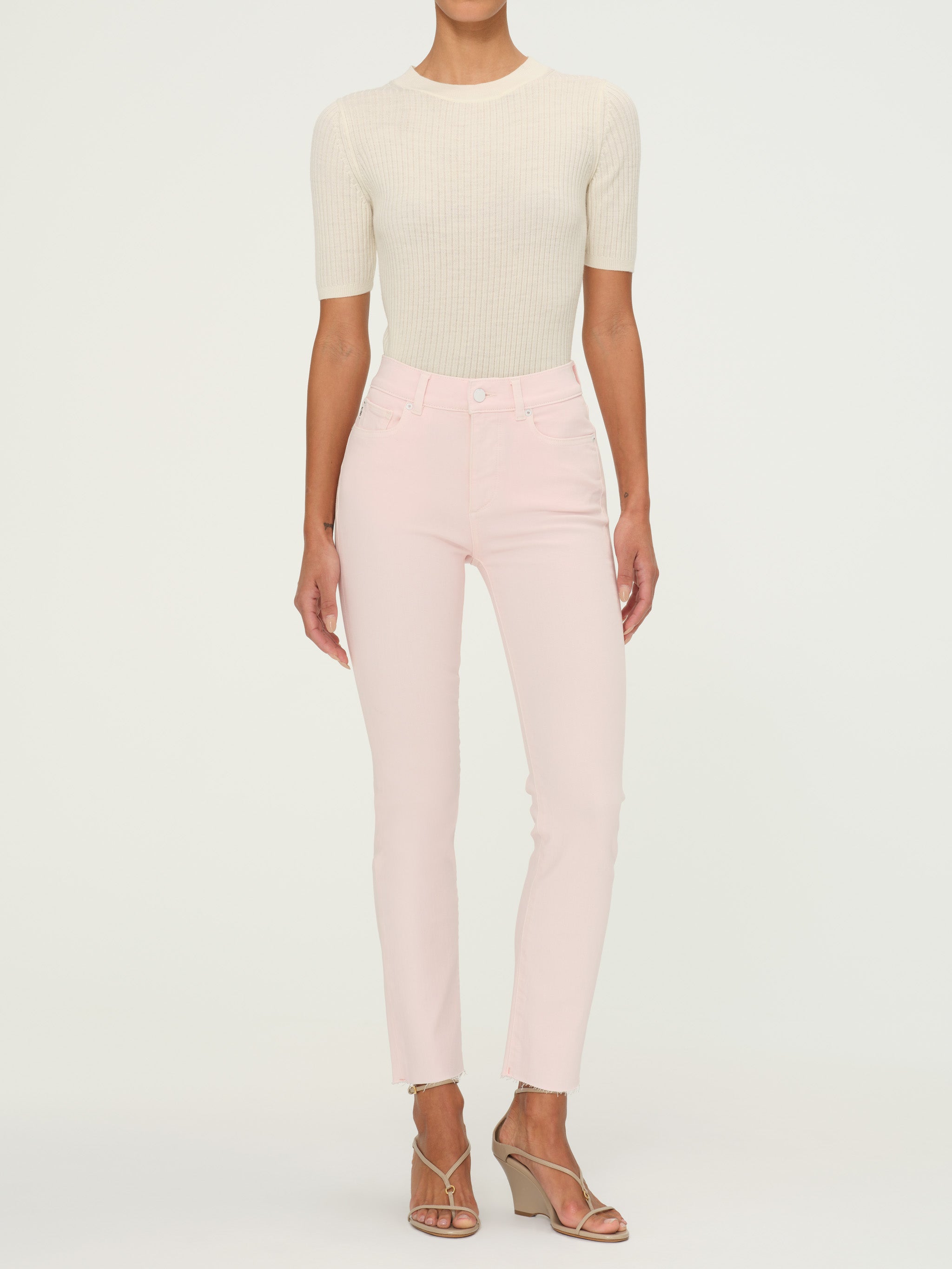 women's straight pink jean