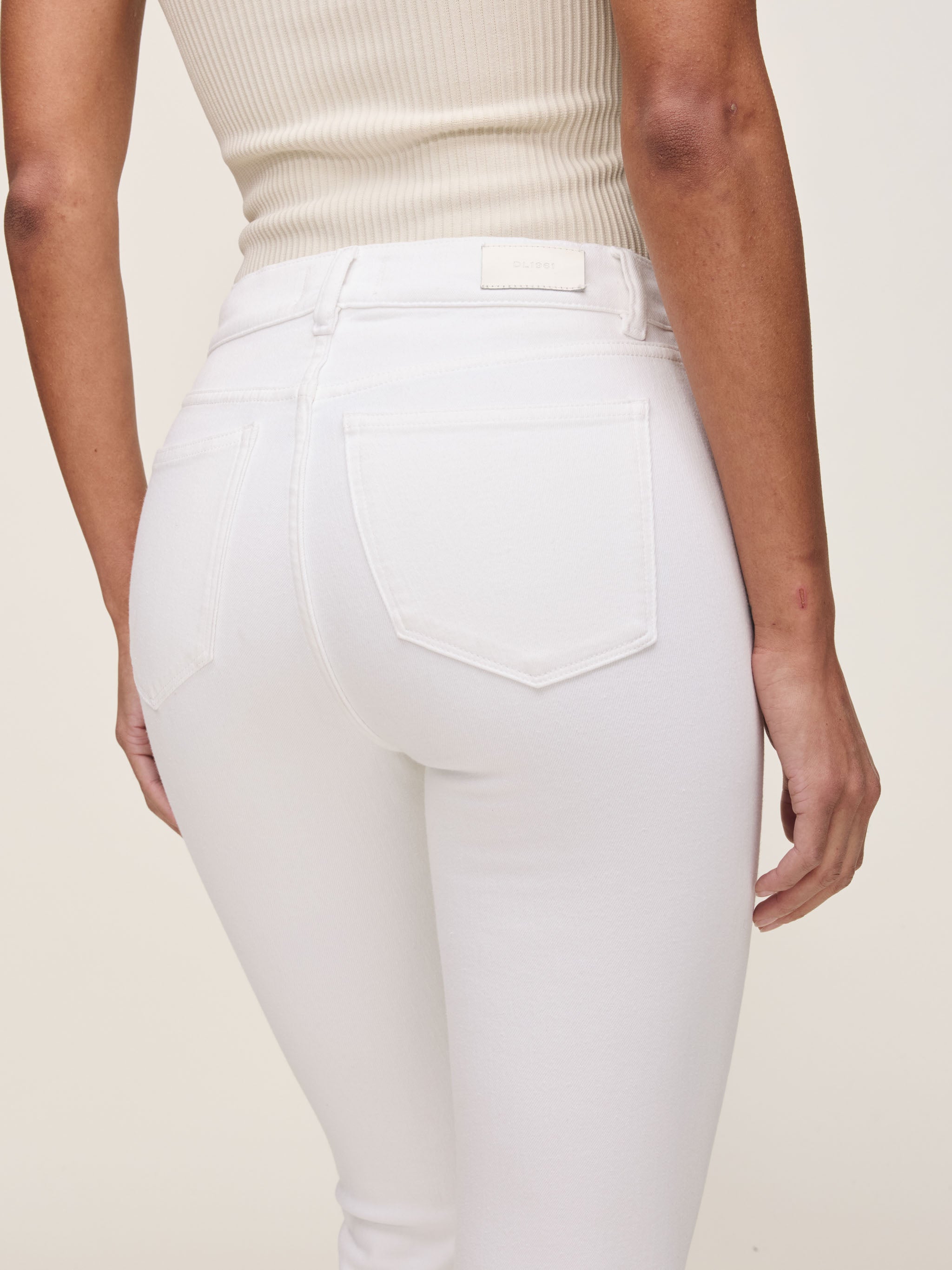 women's straight white jean