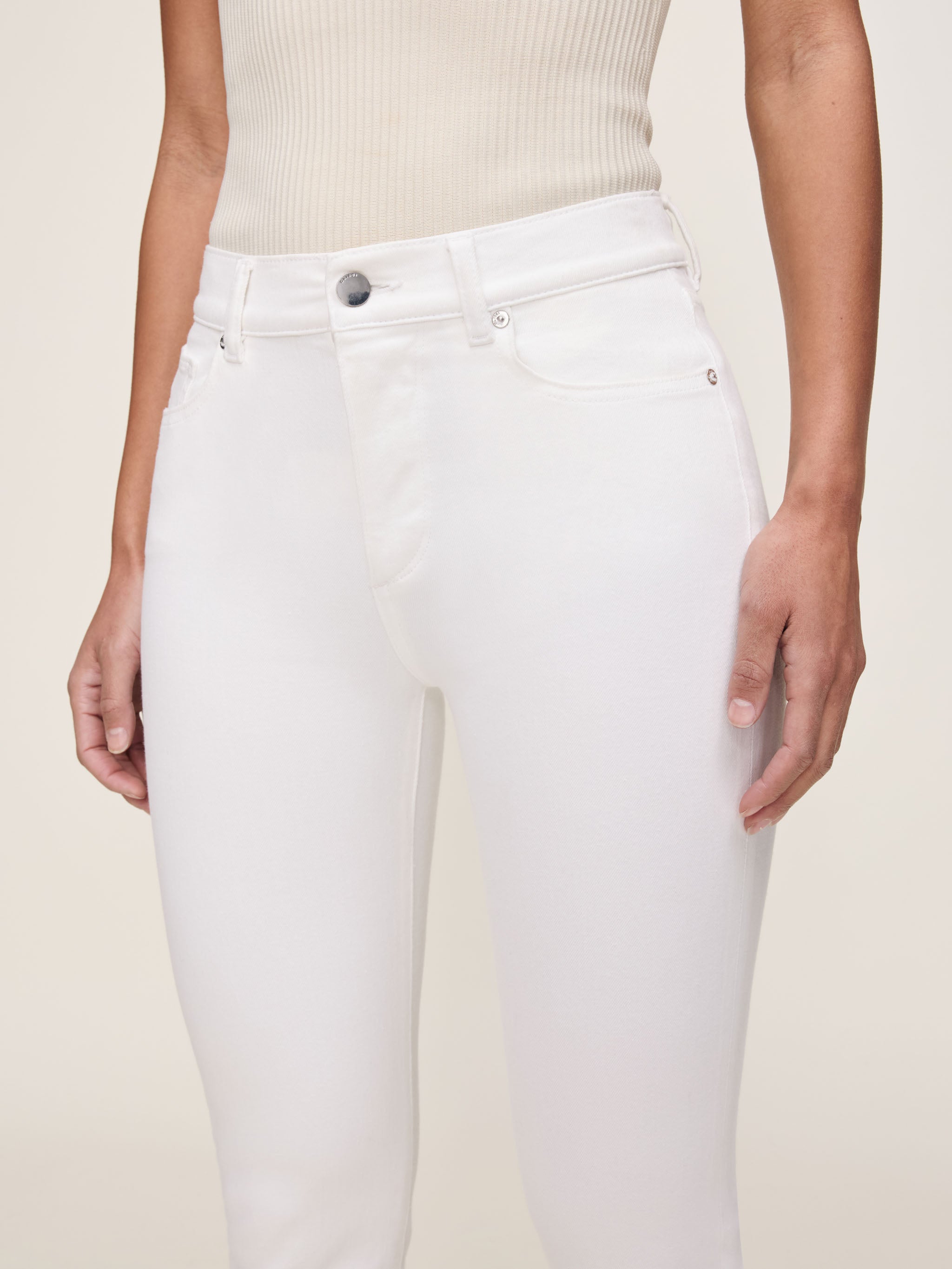 women's straight white jean