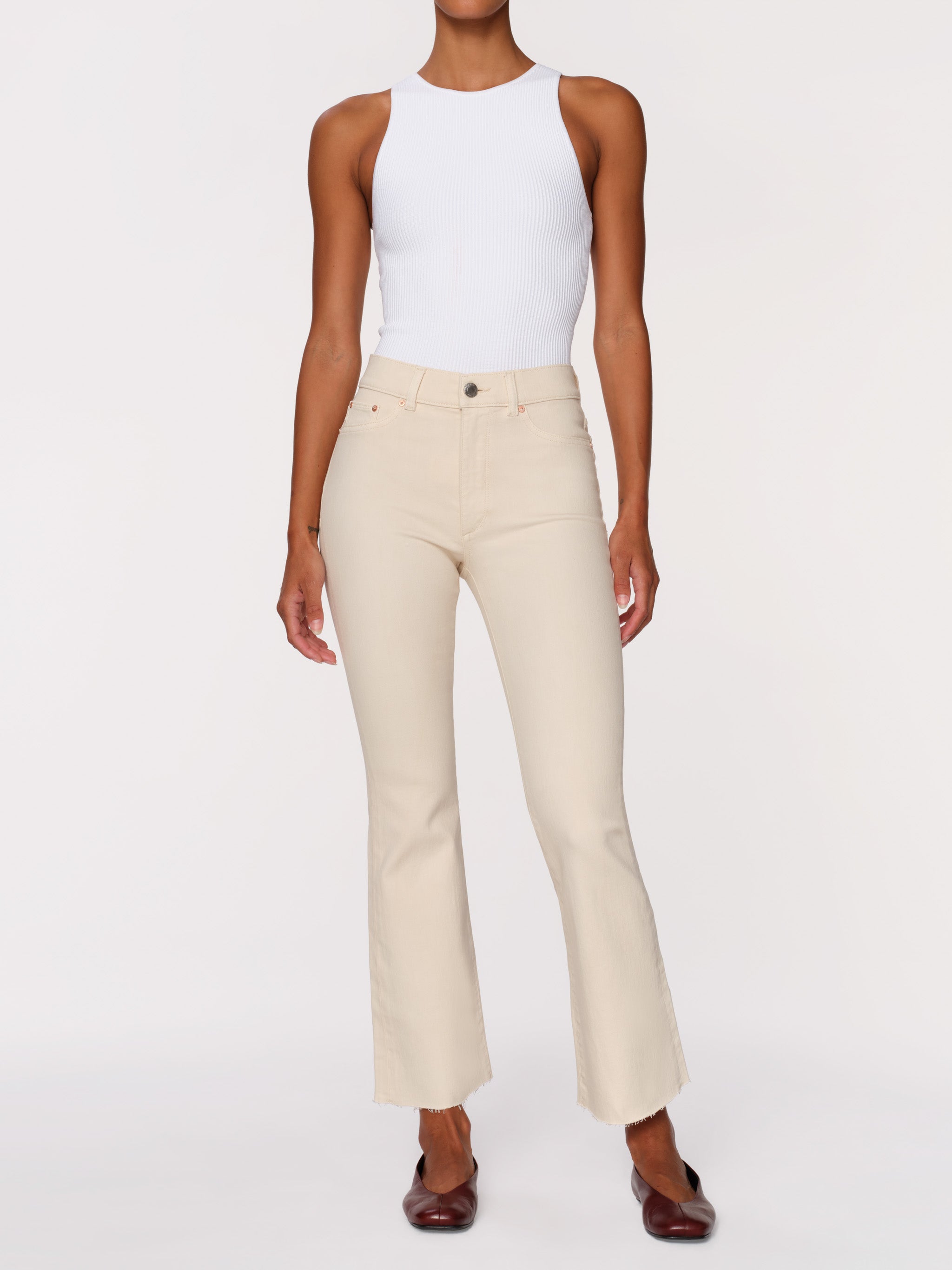 women's bootcut white jean