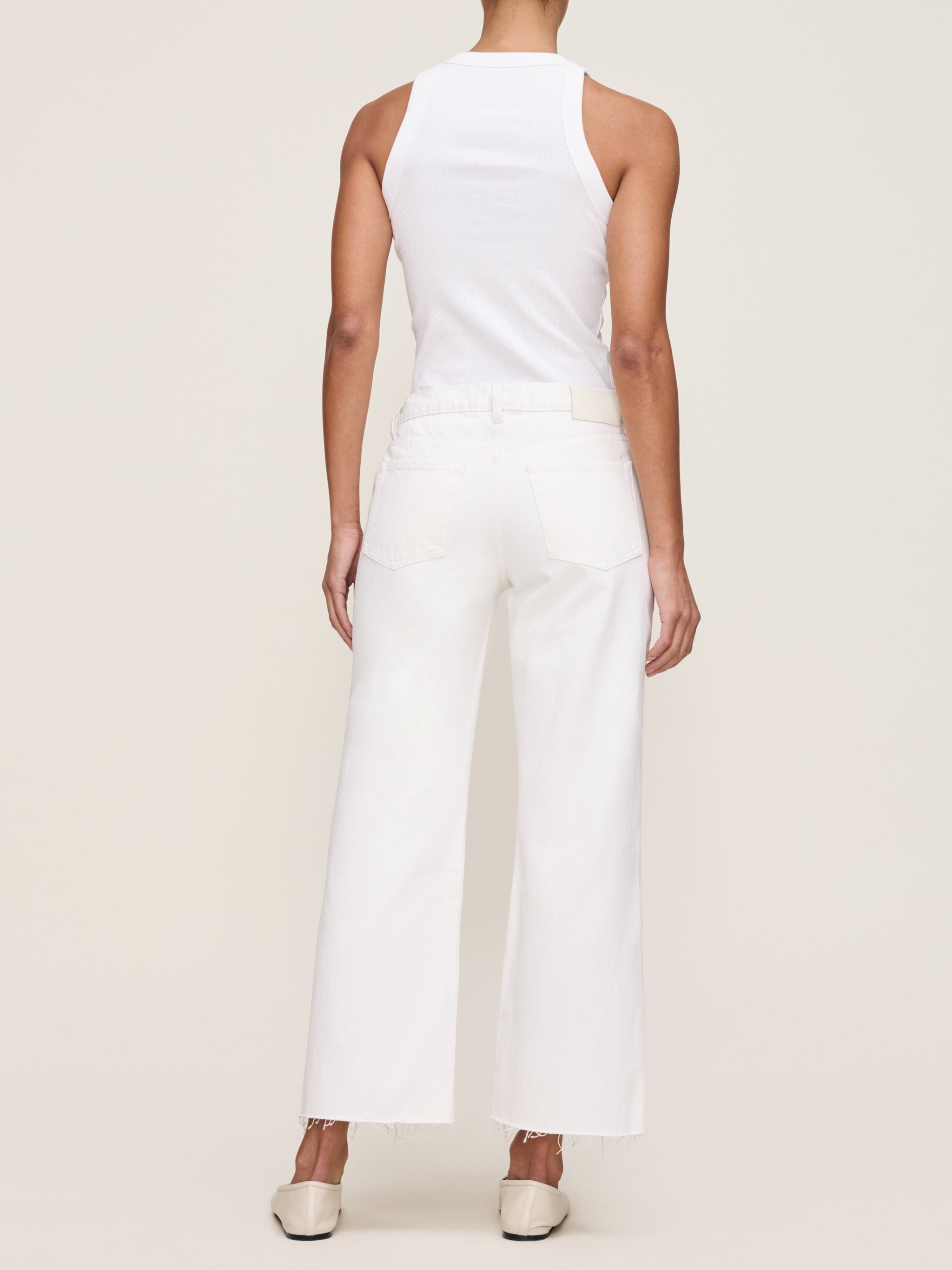 women's straight white jeans