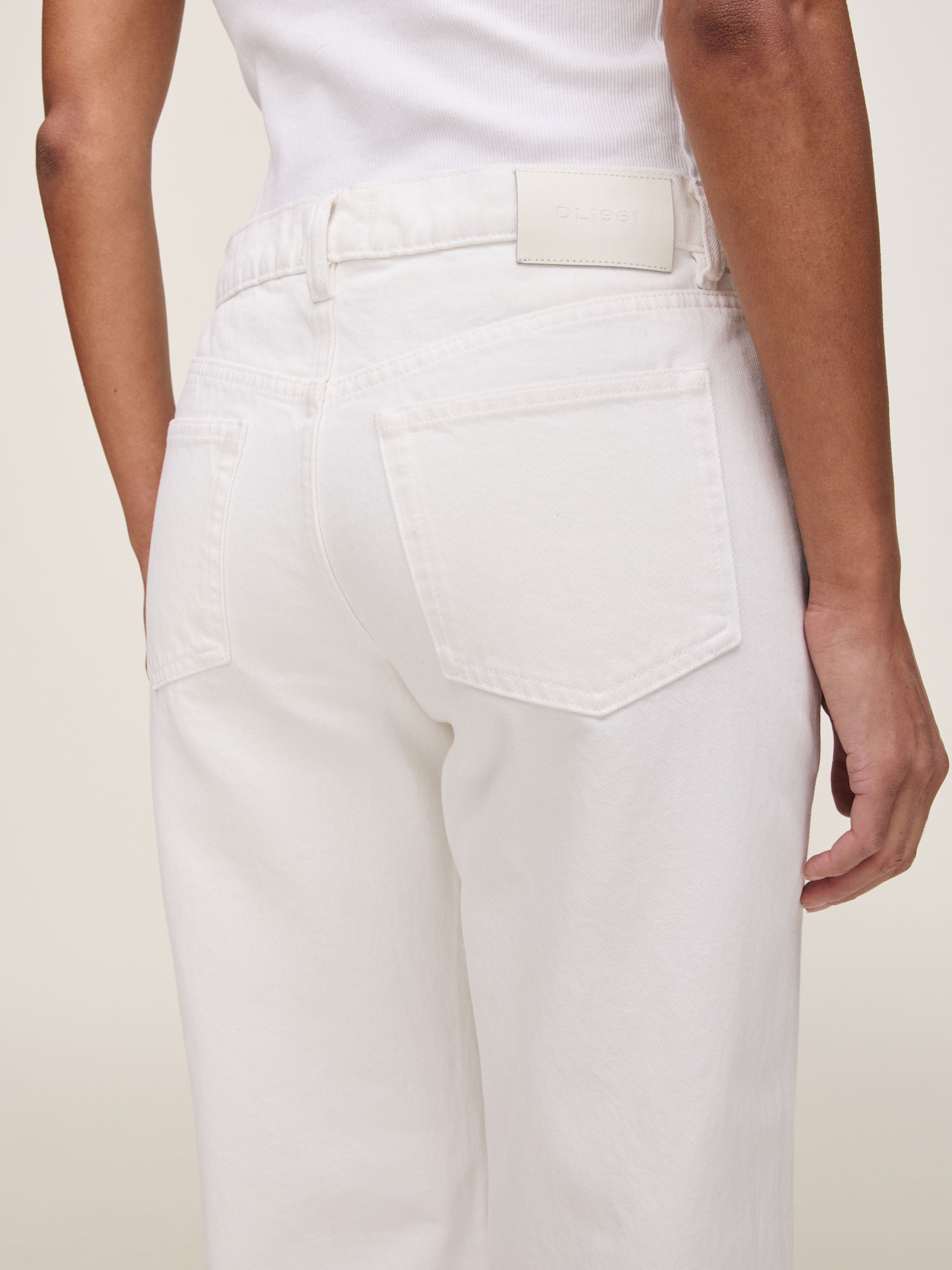 women's straight white jeans