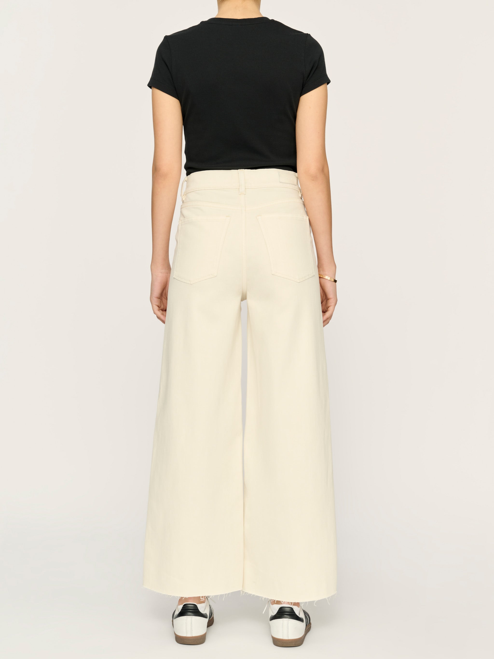 women's wide leg white jean