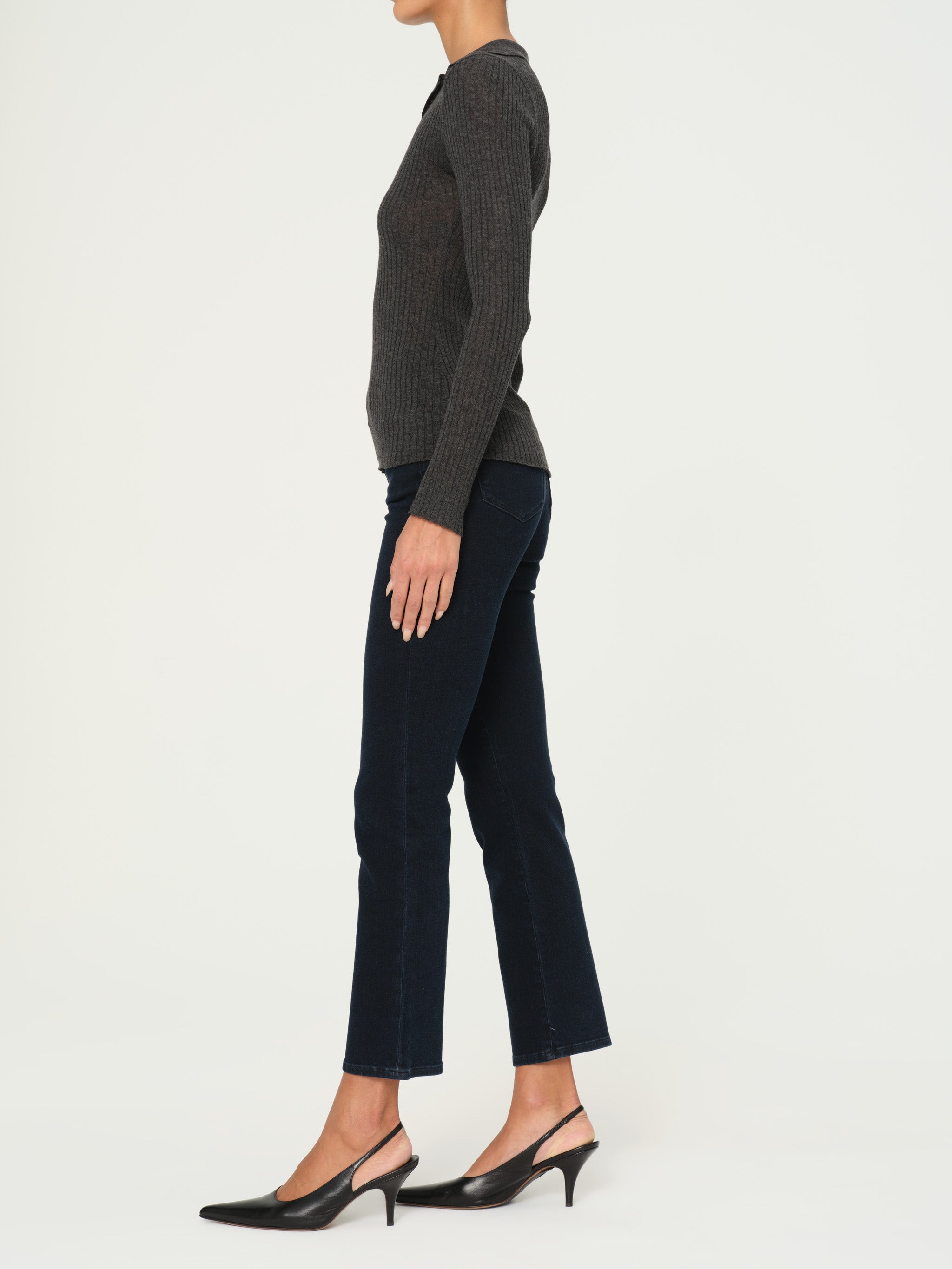 women's long sleeve grey top