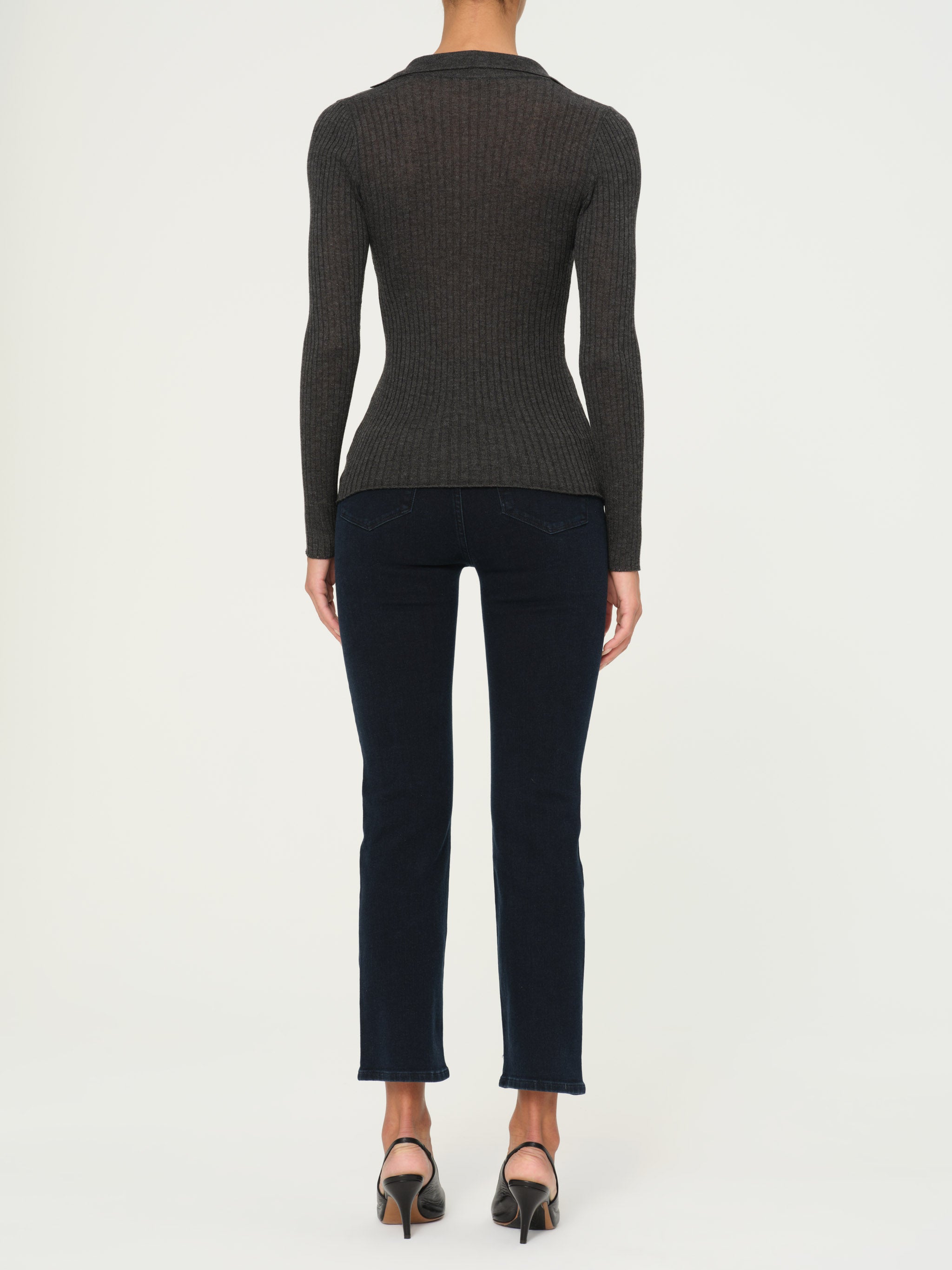 women's long sleeve grey top