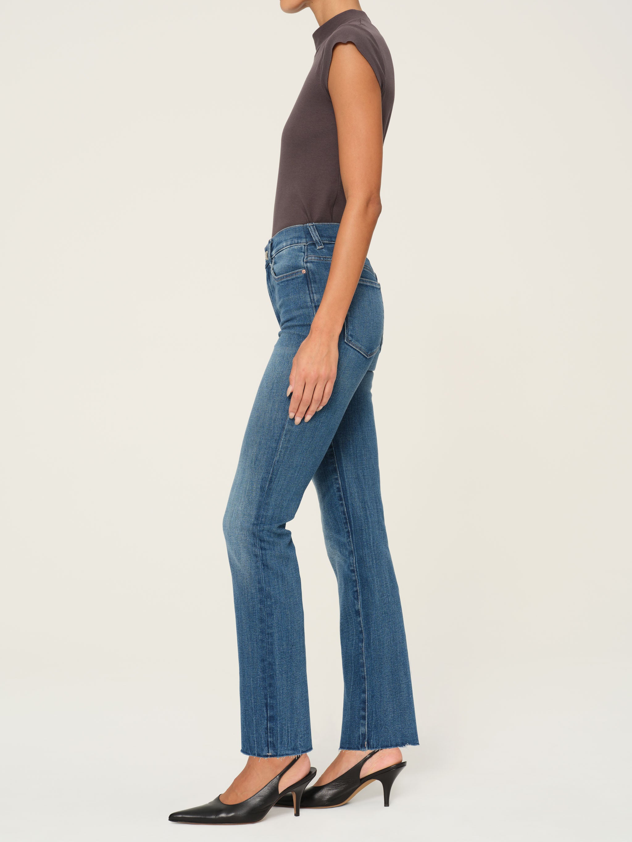 women's straight blue jean
