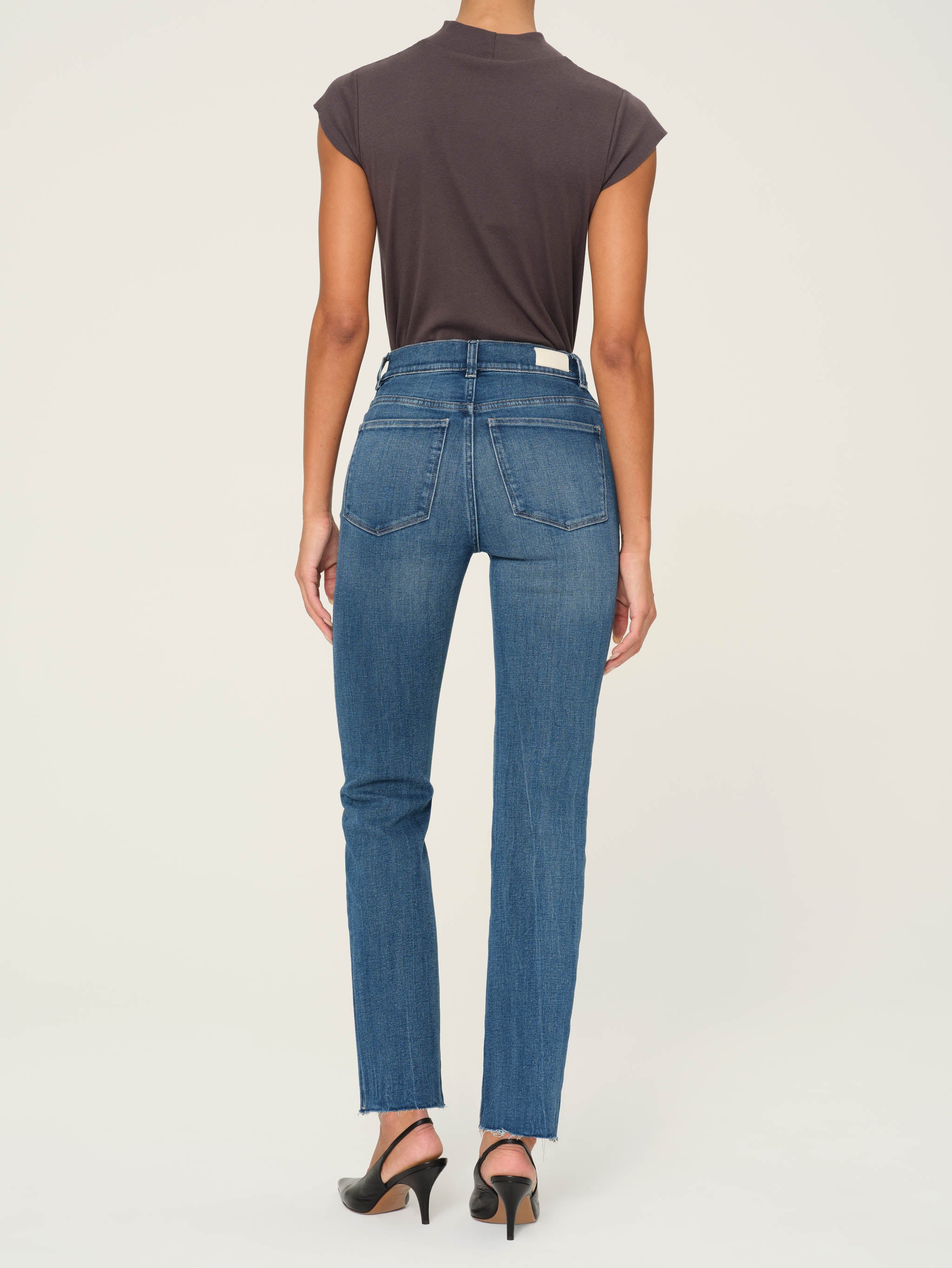 women's straight blue jean