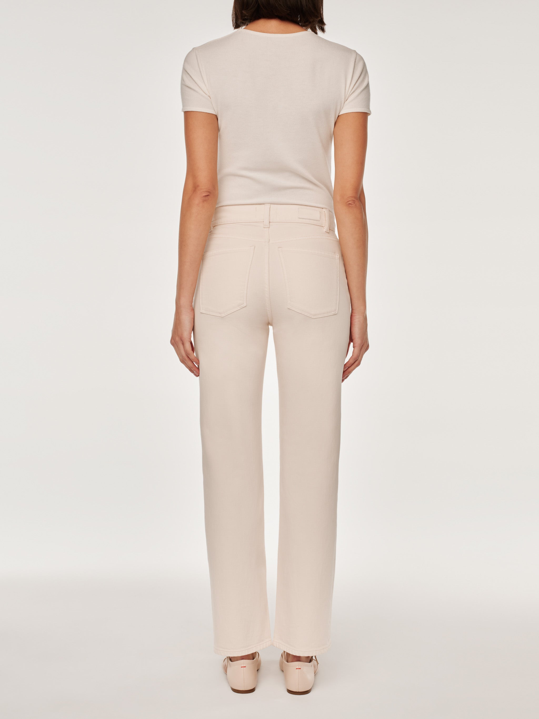 women's straight white jean