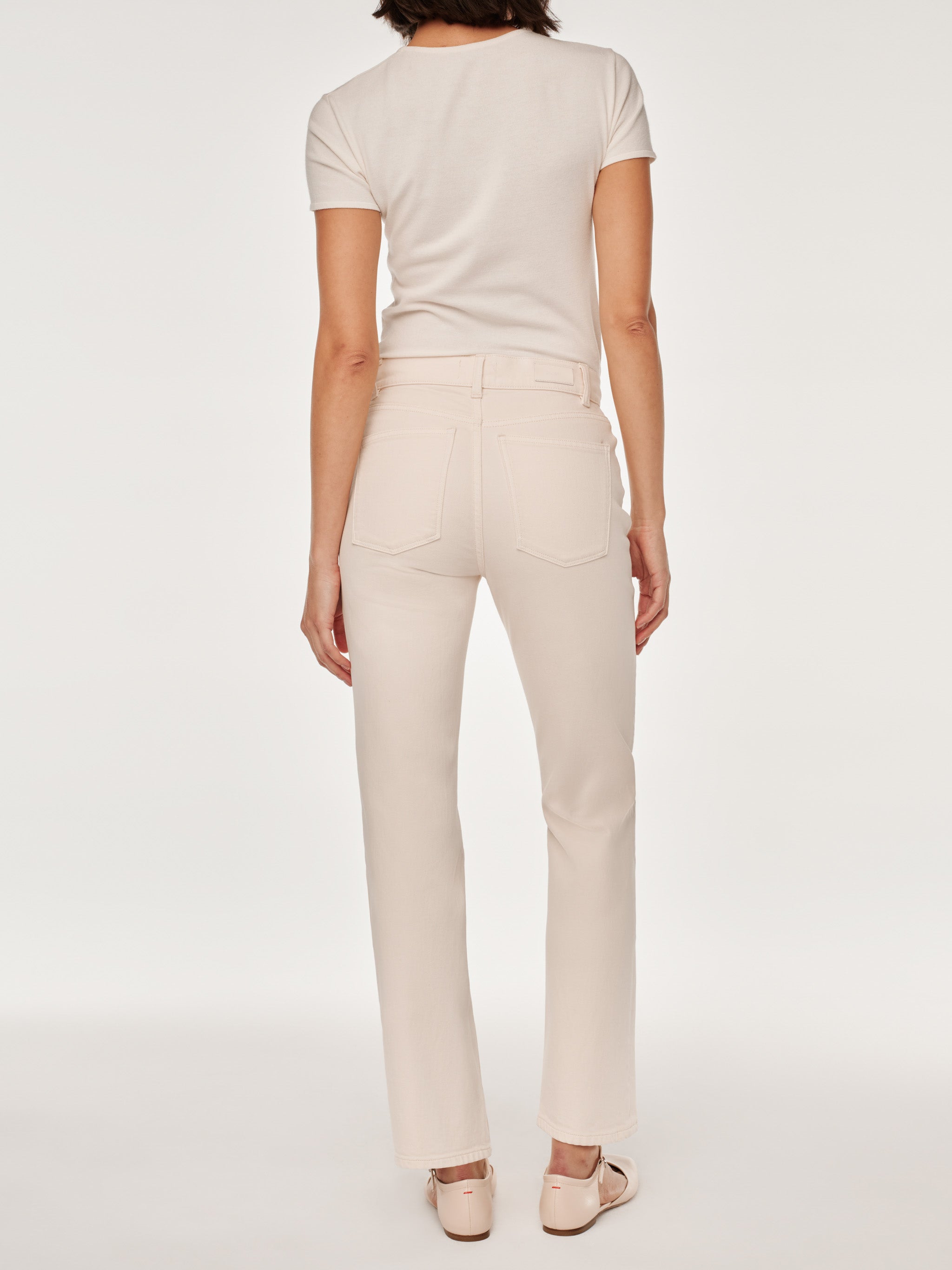 women's straight white jean