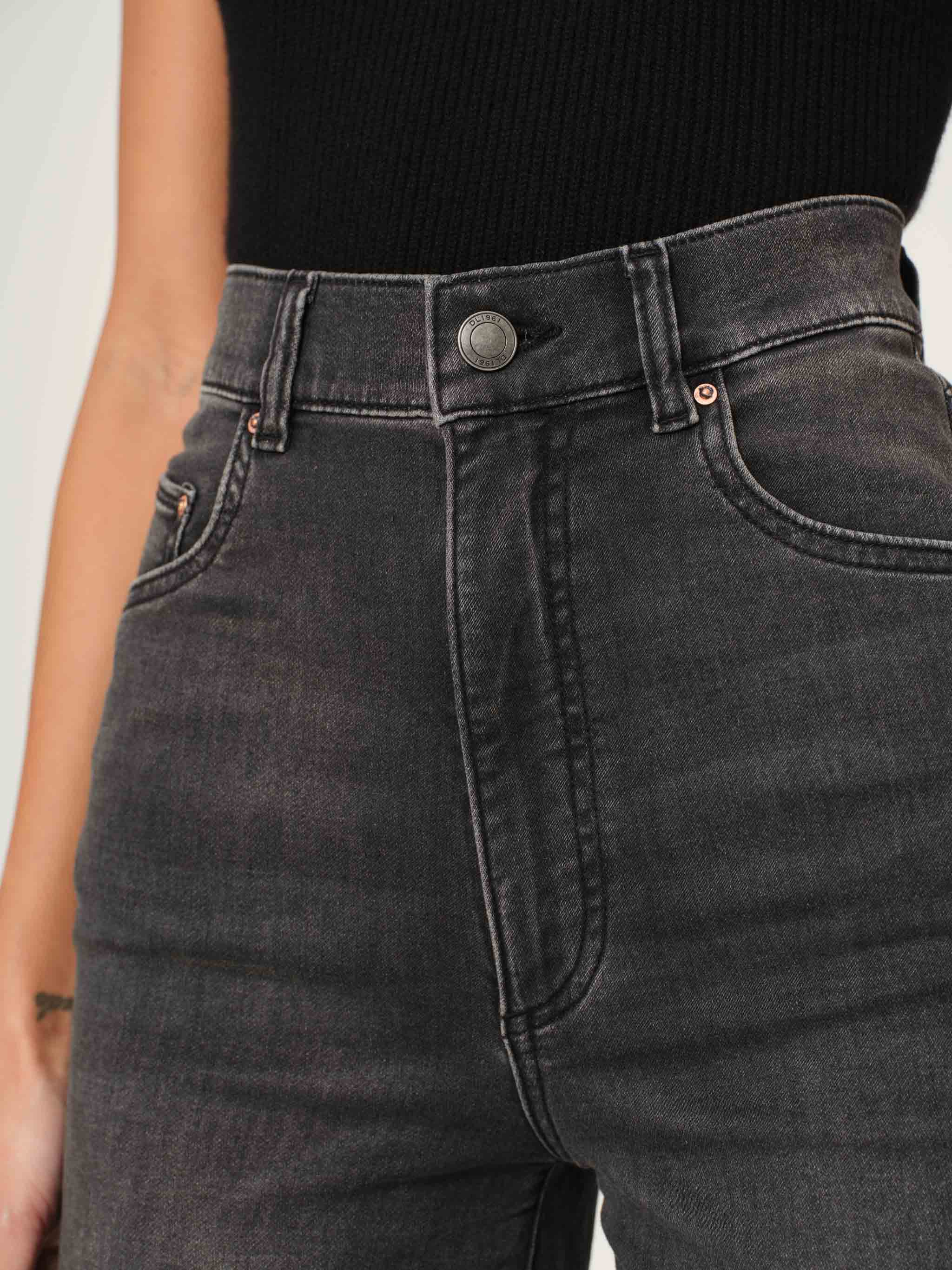 women's wide leg grey jean