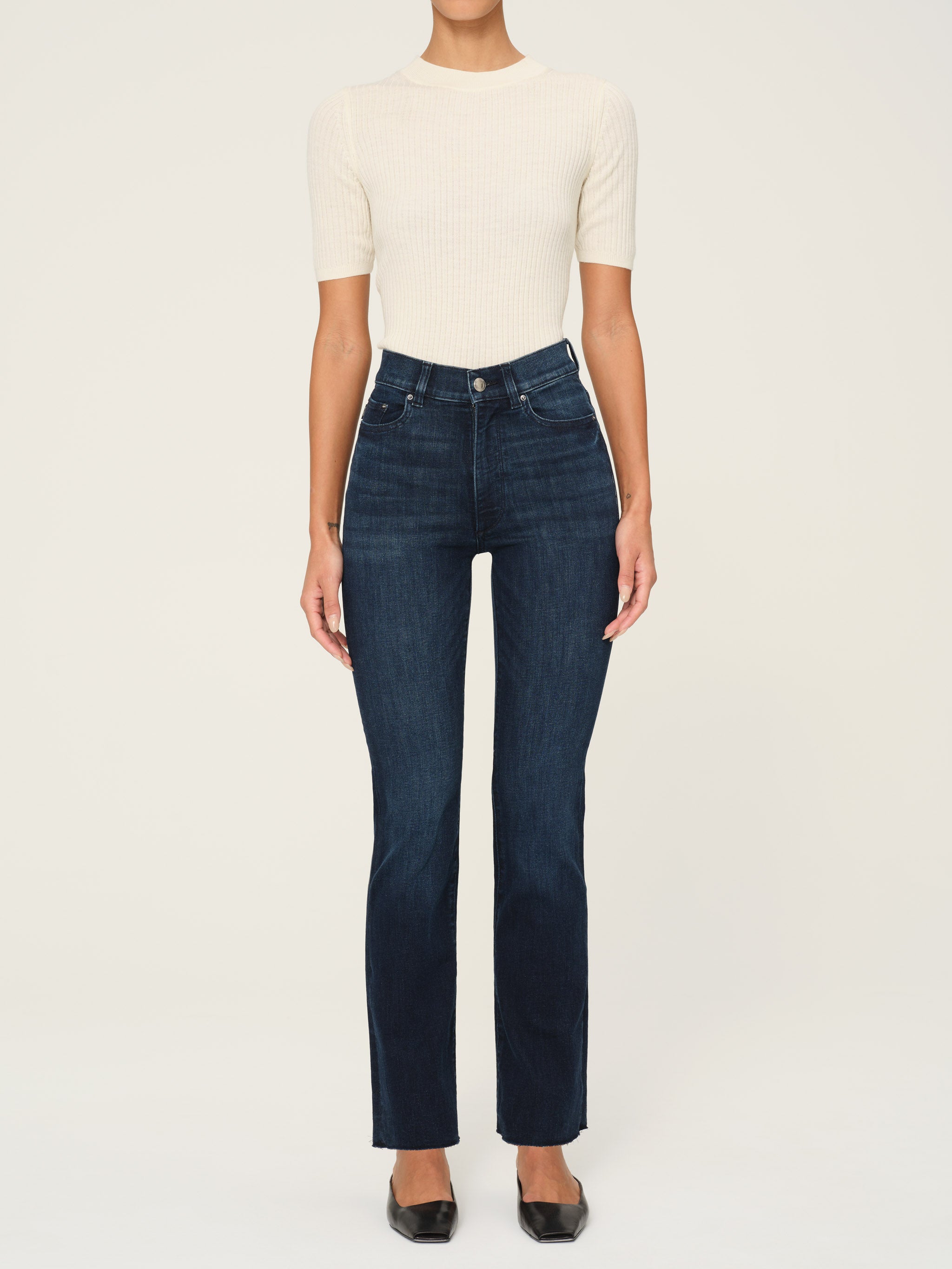 women's straight blue jean