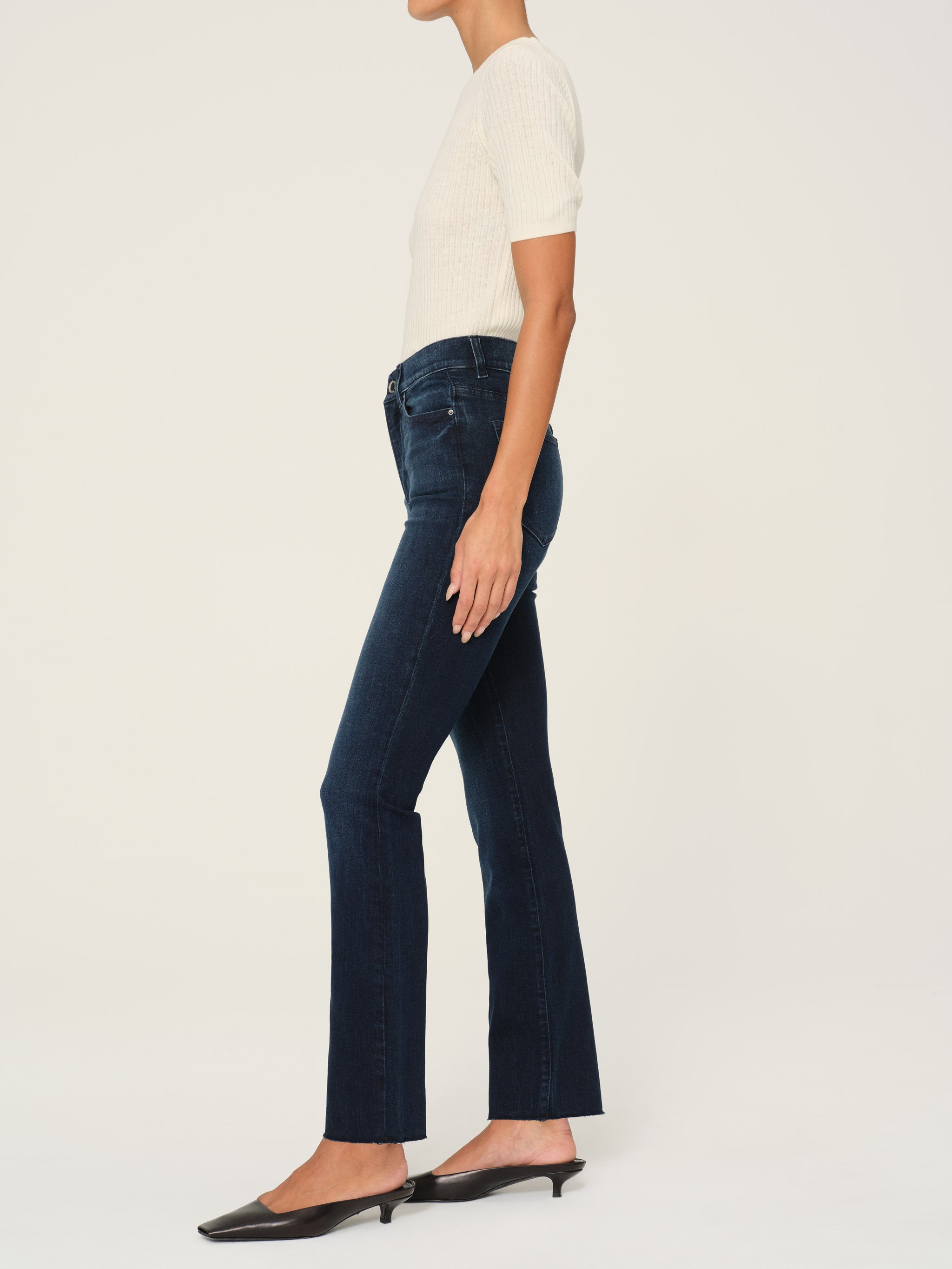 women's straight blue jean