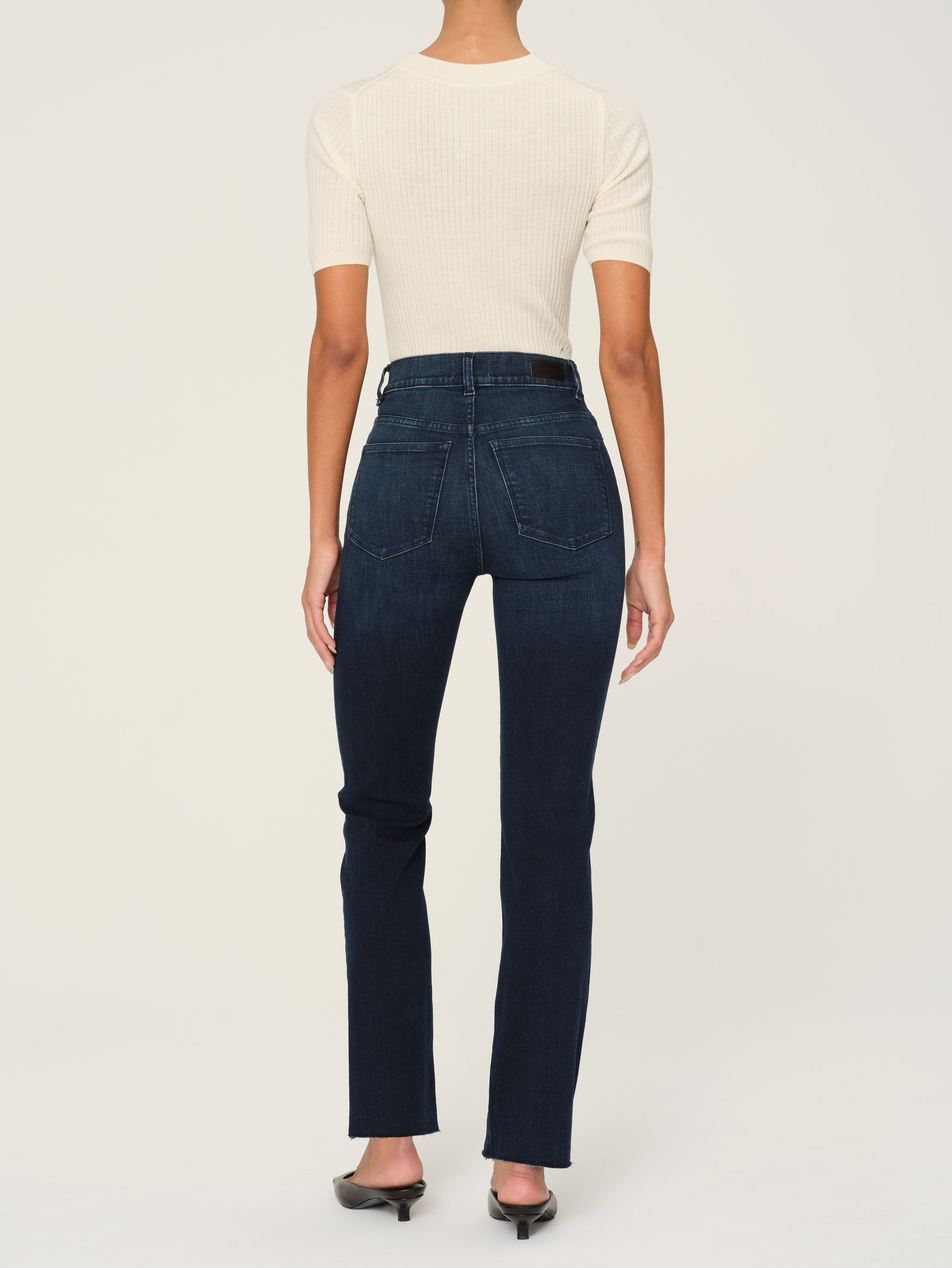 women's straight blue jean