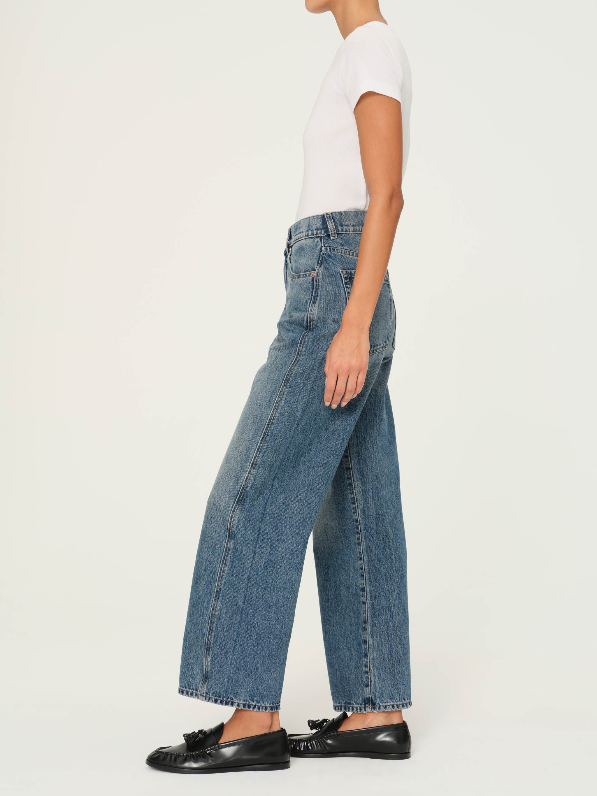 women's barrel blue jean