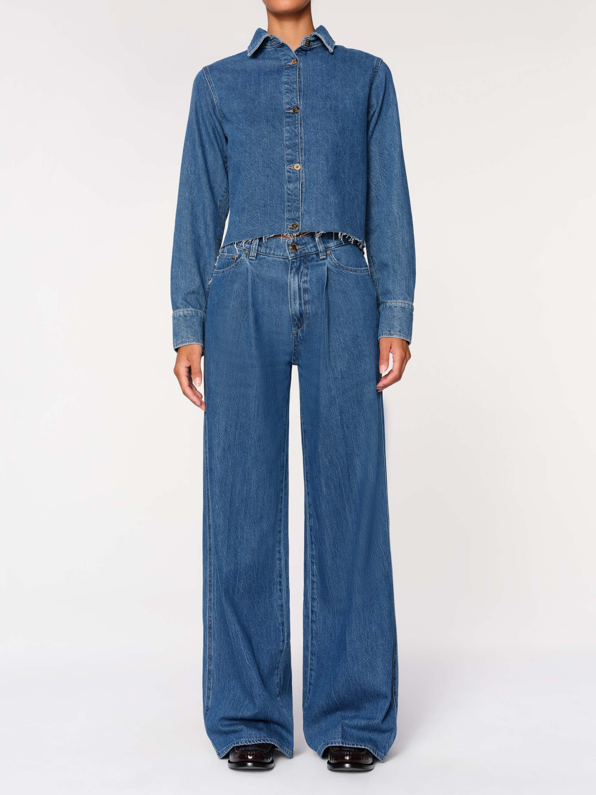 women's shirt blue jean