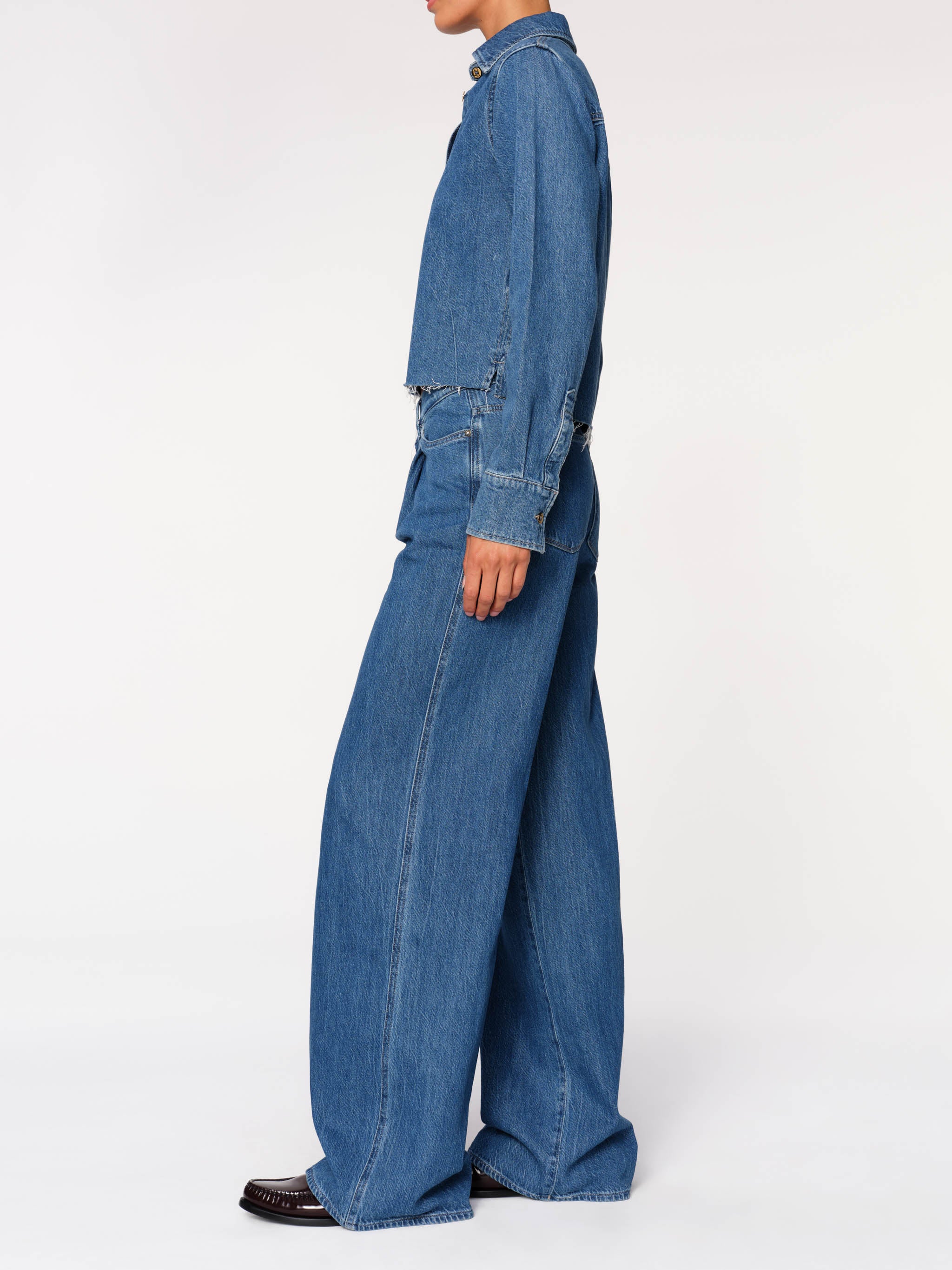 women's shirt blue jean