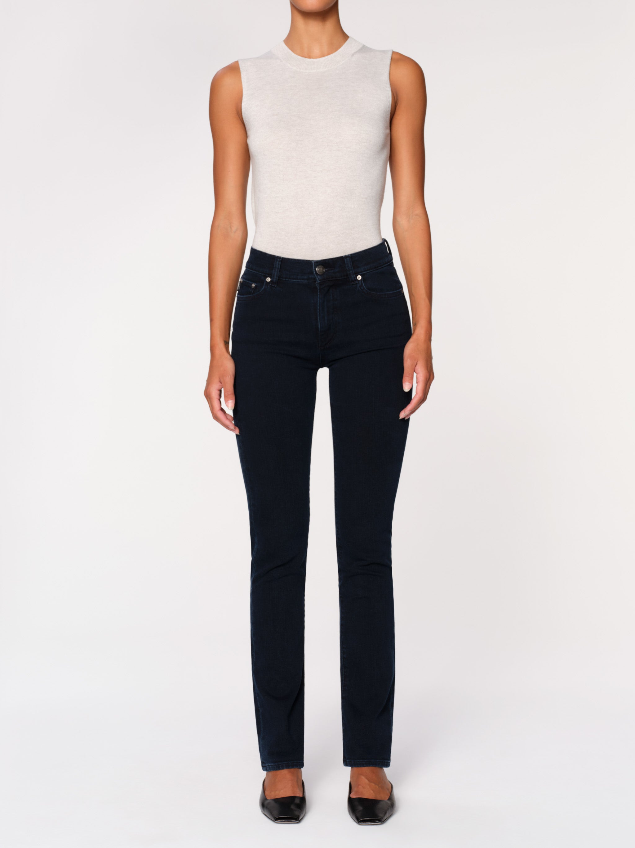 women's straight blue jean
