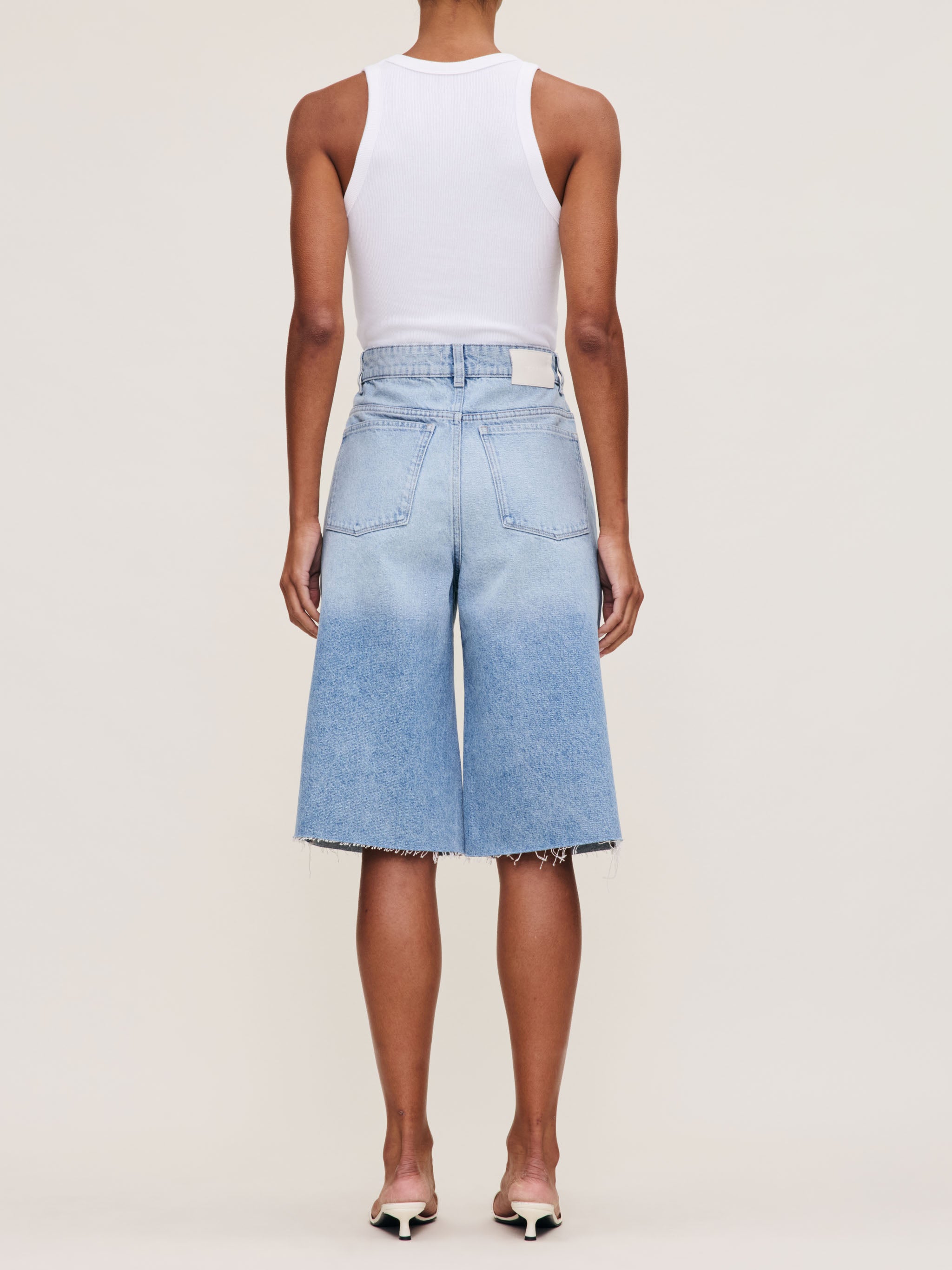 women's ultra white leg blue jean