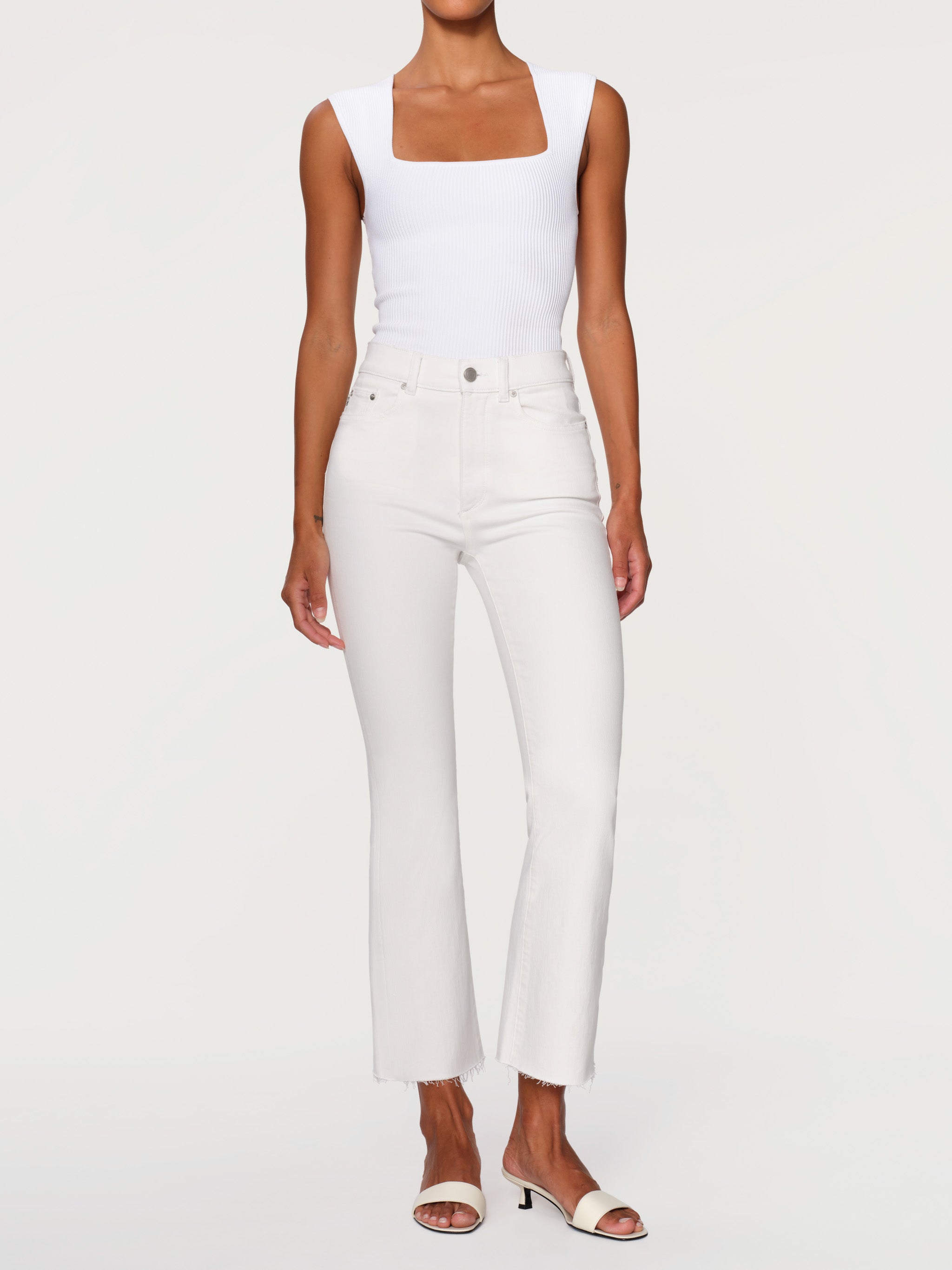 Women's White Boot Cut Jeans