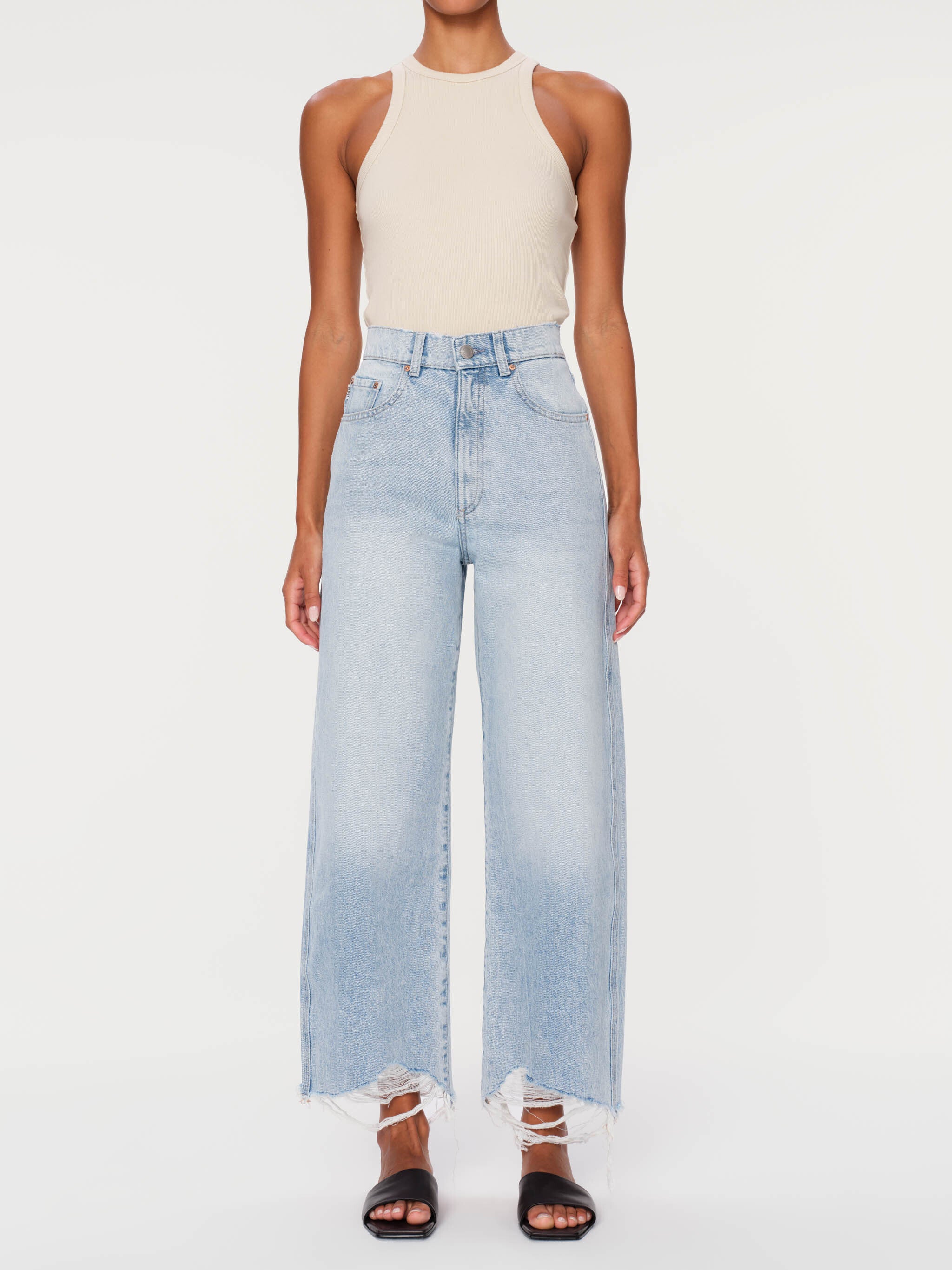 women's barrel blue jean