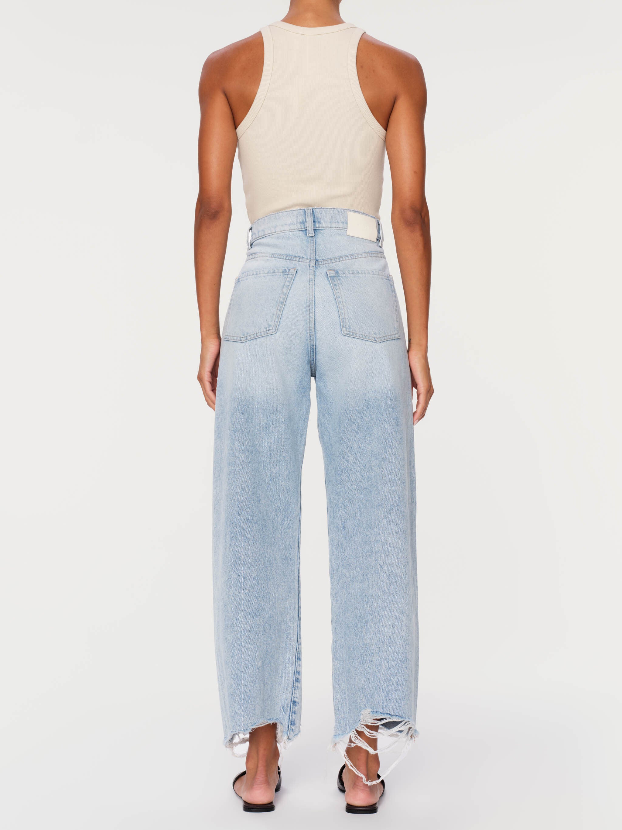 women's barrel blue jean