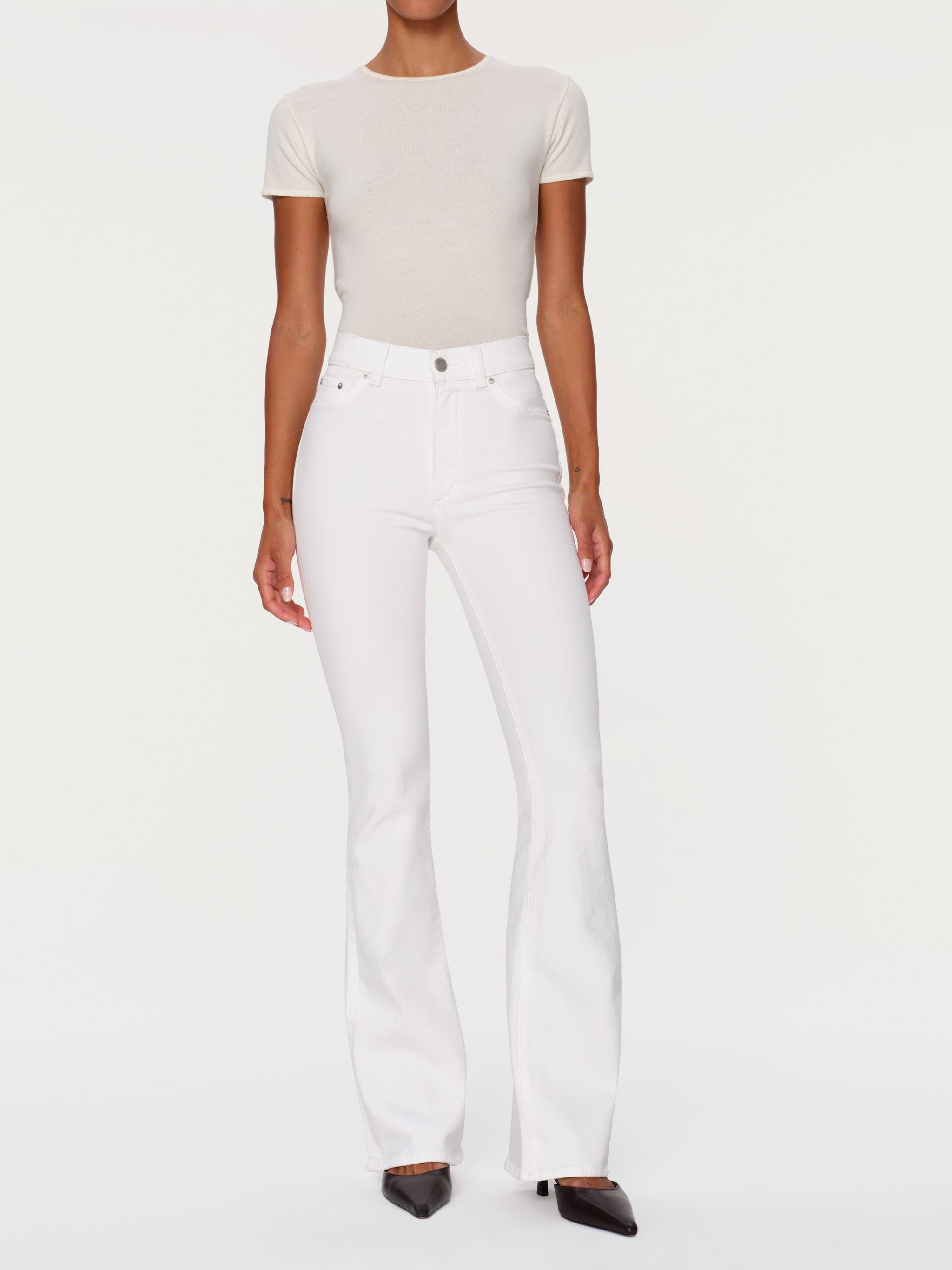 Women's White Boot Cut Jeans
