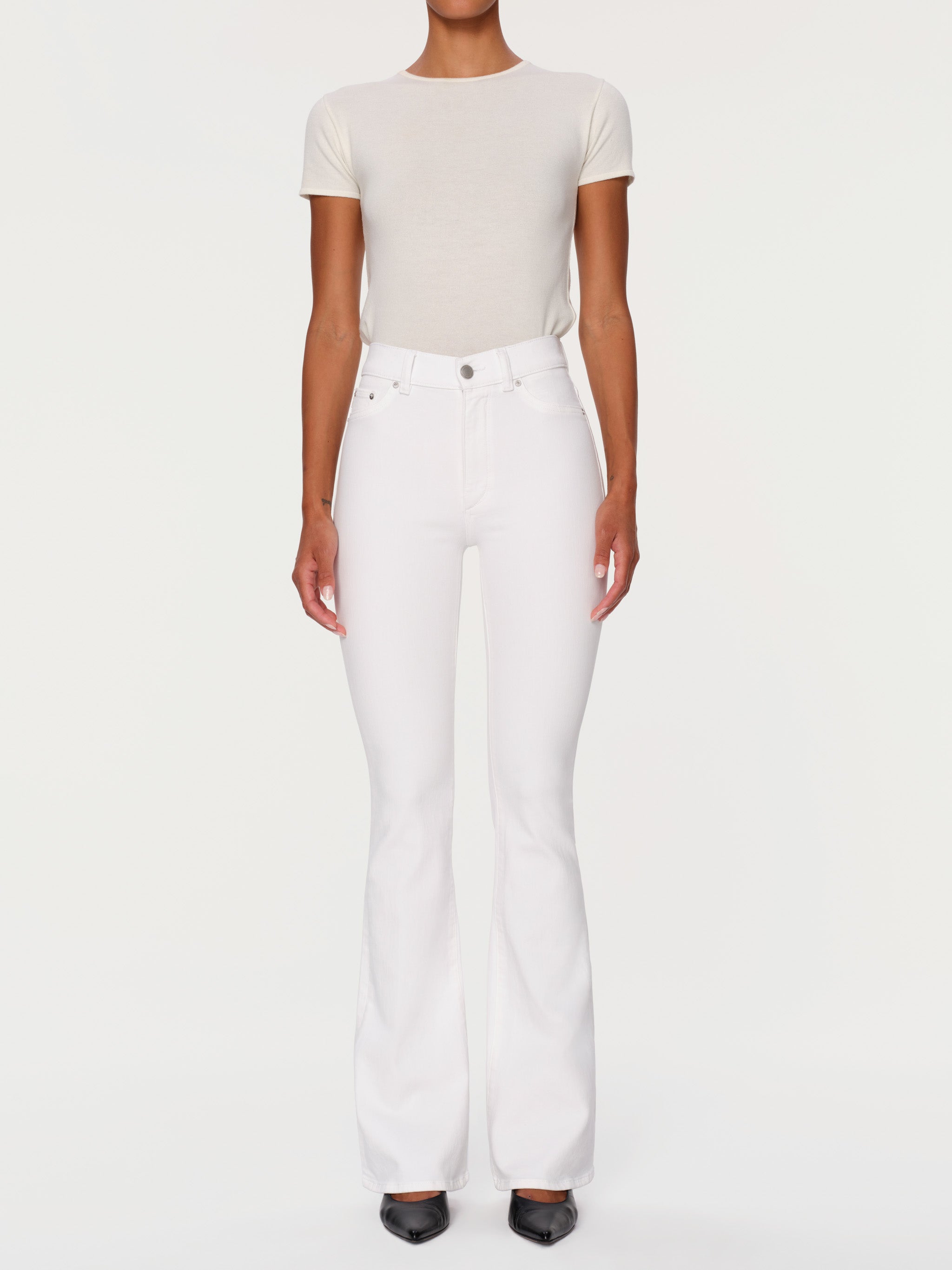 Women's White Boot Cut Jeans